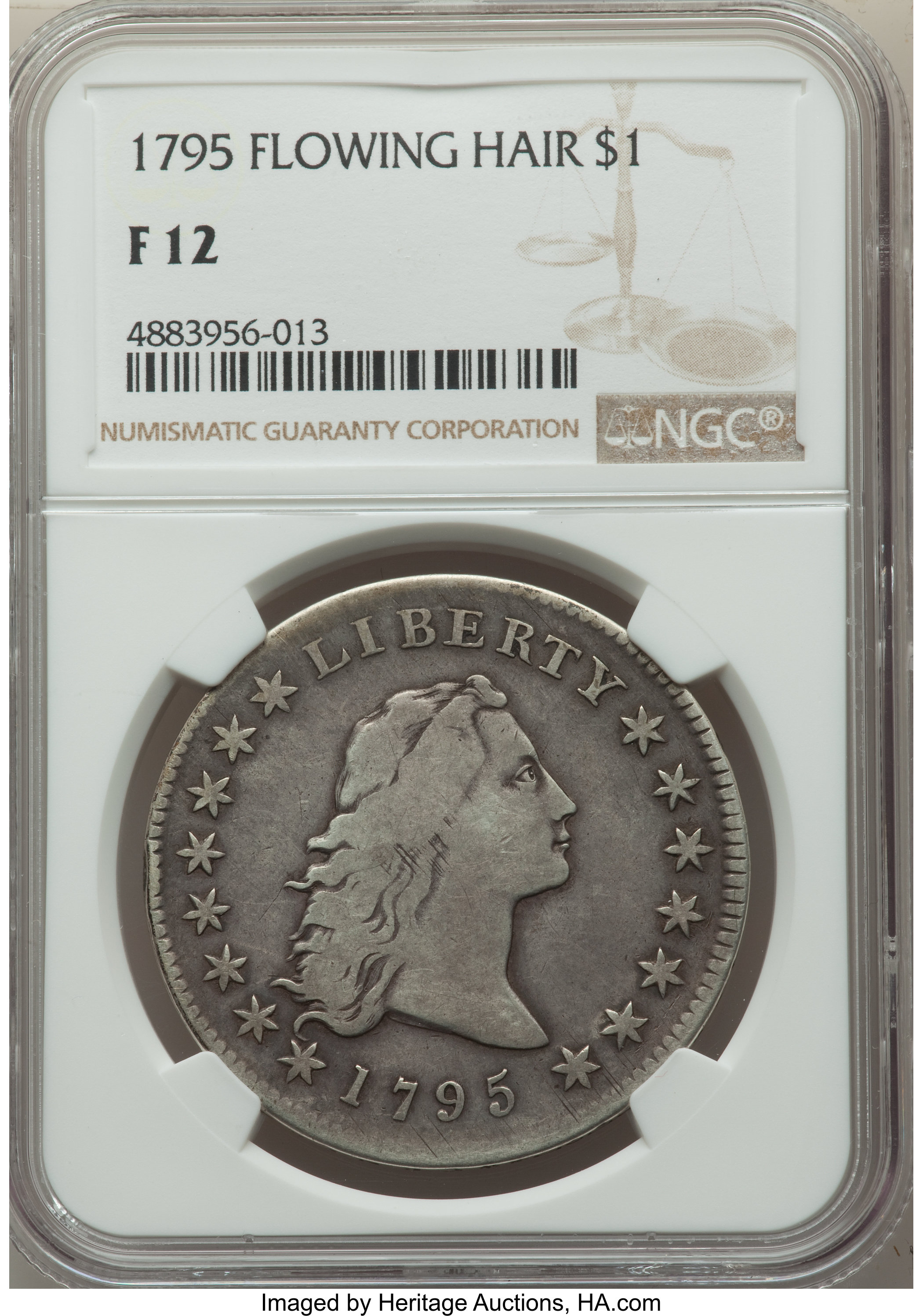 1795 $1  Flowing Hair, 3 Leaves, B-6, BB-25 P1 thumbnail 20