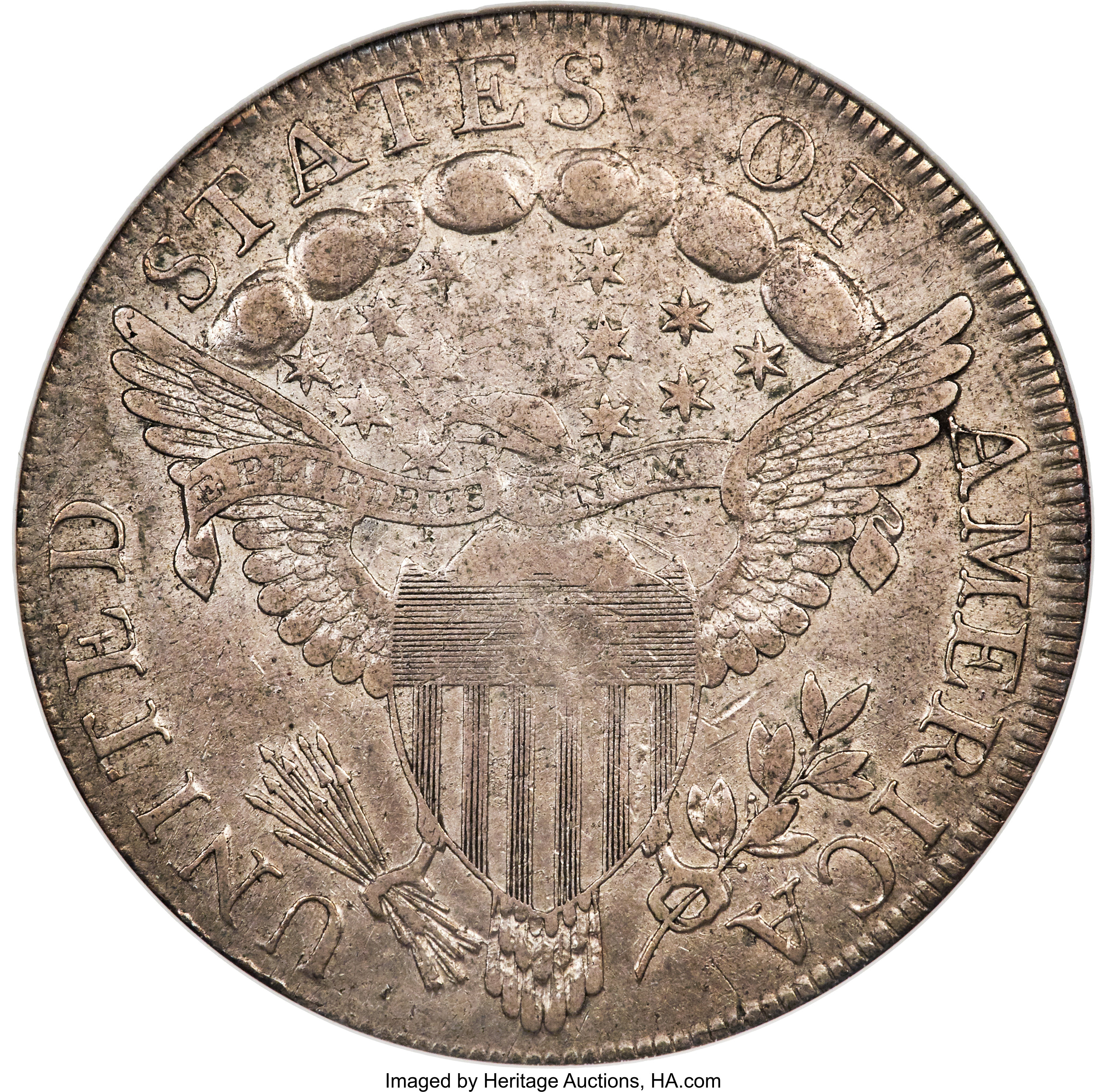 1798 $1  Large Eagle, Knob 9, 10 Arrows, 5 Vertical Lines, B-6, BB-96 XF40 thumbnail 10