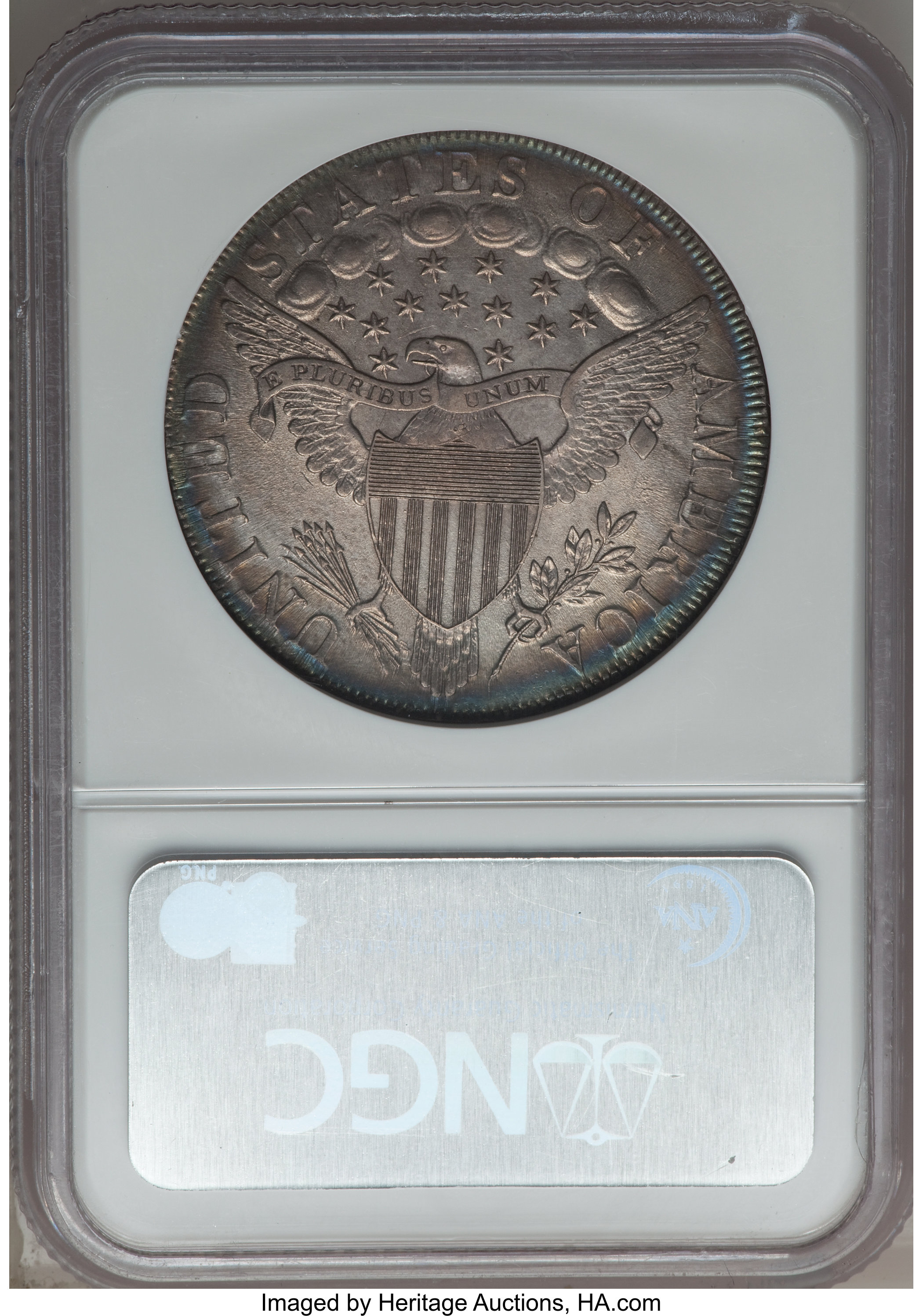 1798 $1  Large Eagle, Pointed 9, Close Date, B-27, BB-113 AU55 CAC thumbnail 8
