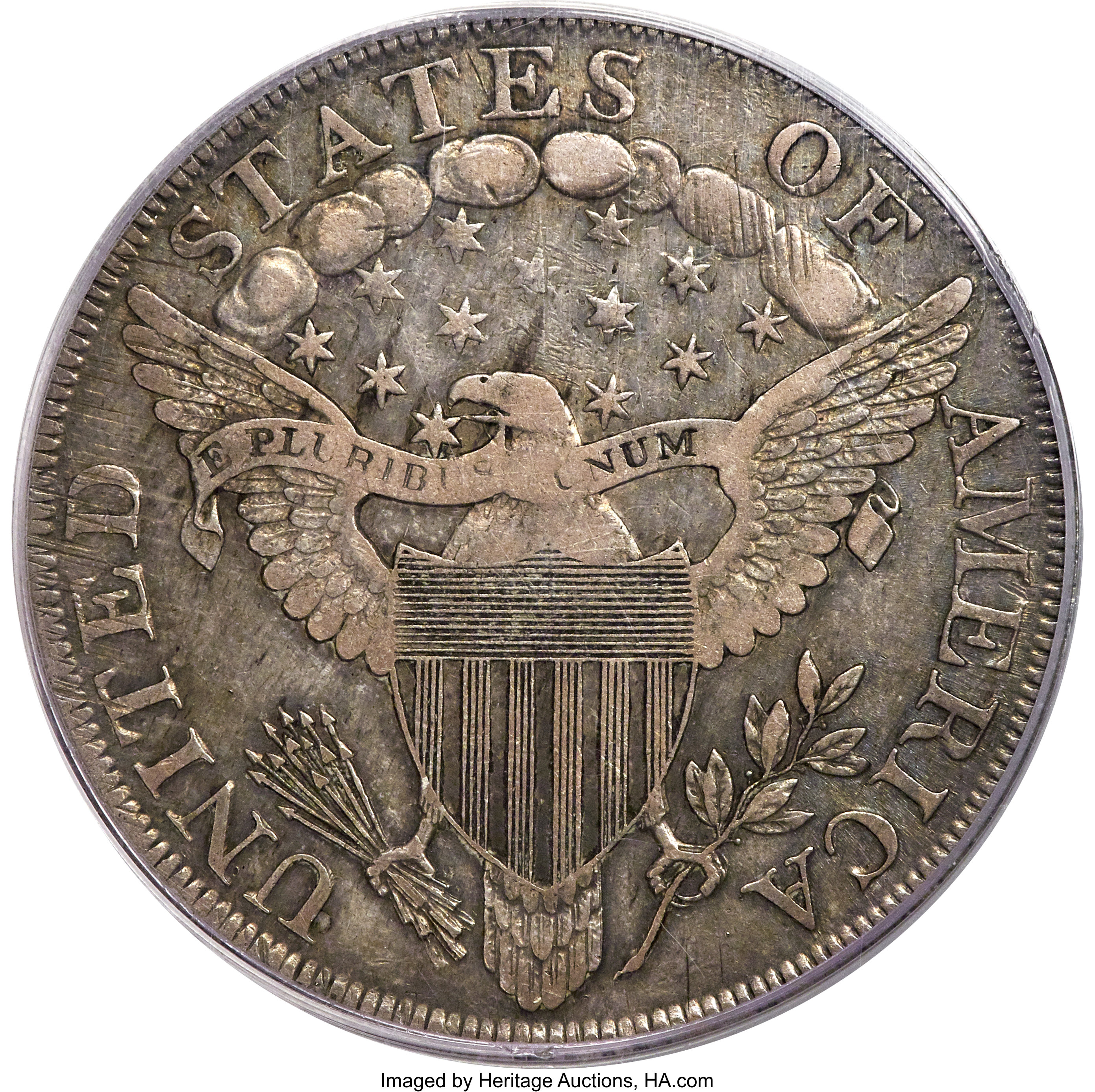 1798 $1  Large Eagle, Pointed 9, Close Date, B-29, BB-119 F12 CAC thumbnail 24