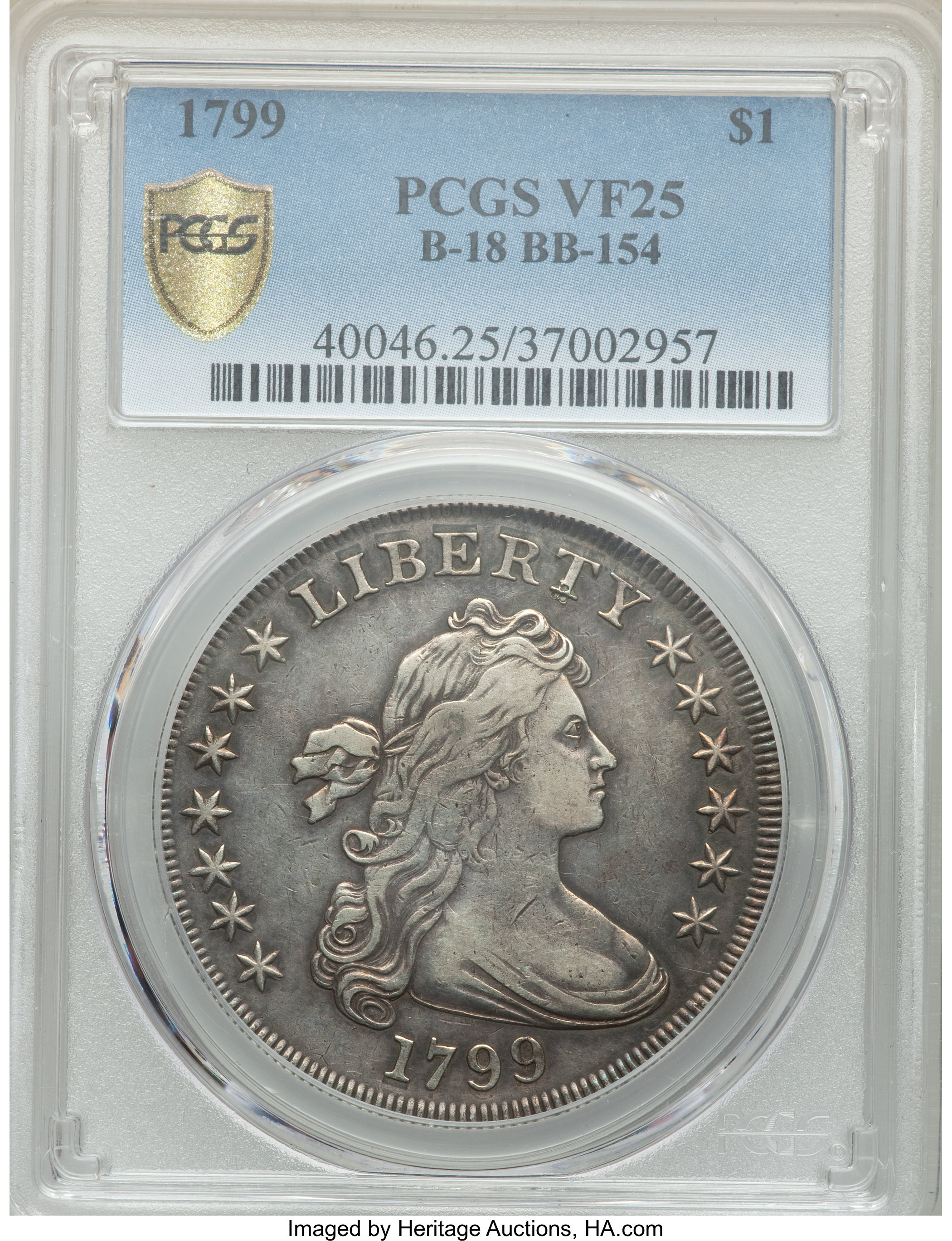 1799 $1  7x6 Stars, B-18, BB-154 AG3 thumbnail 8