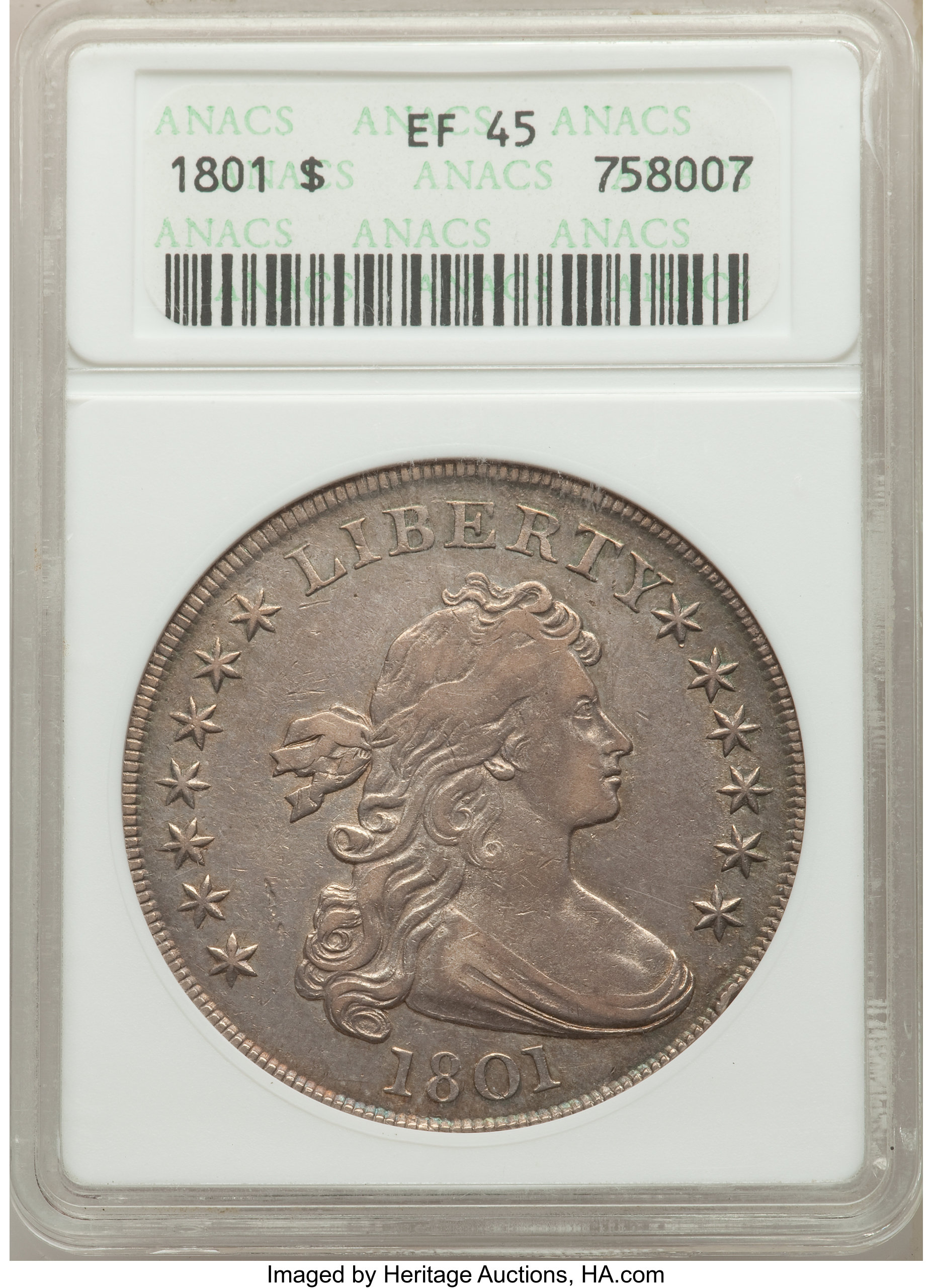 1801 $1  B-3, BB-213 AU50 CAC thumbnail 13