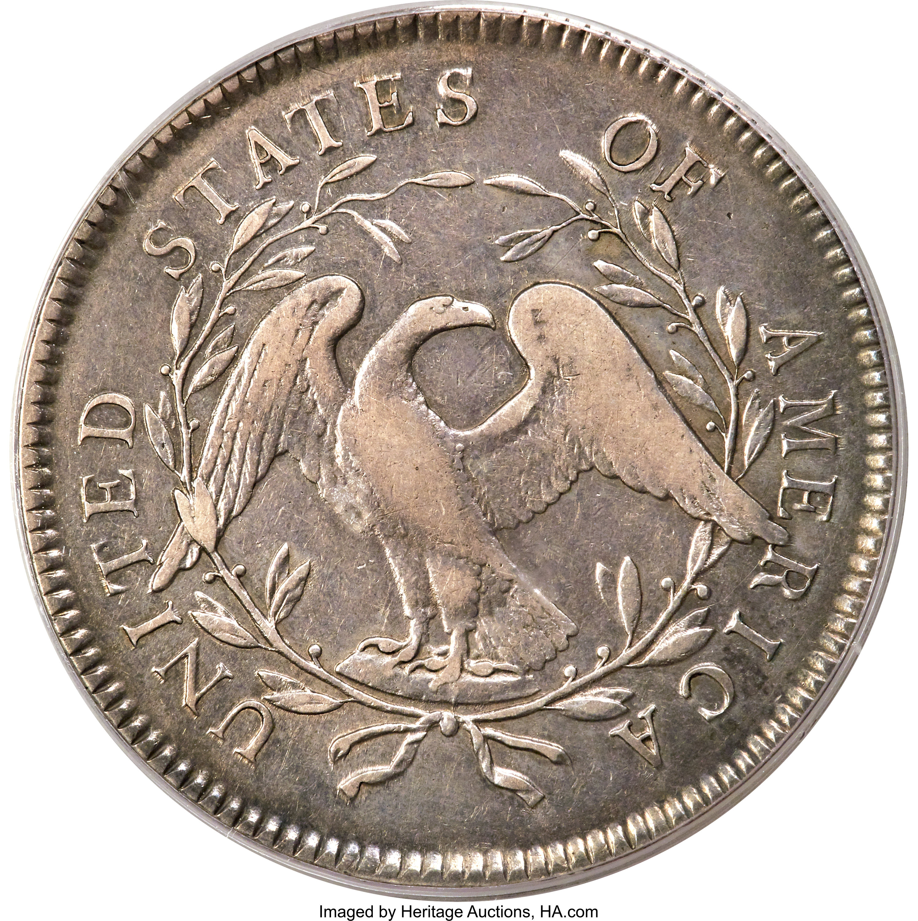 1795 $1  Flowing Hair, 2 Leaves, B-2, BB-20 XF40 thumbnail 3