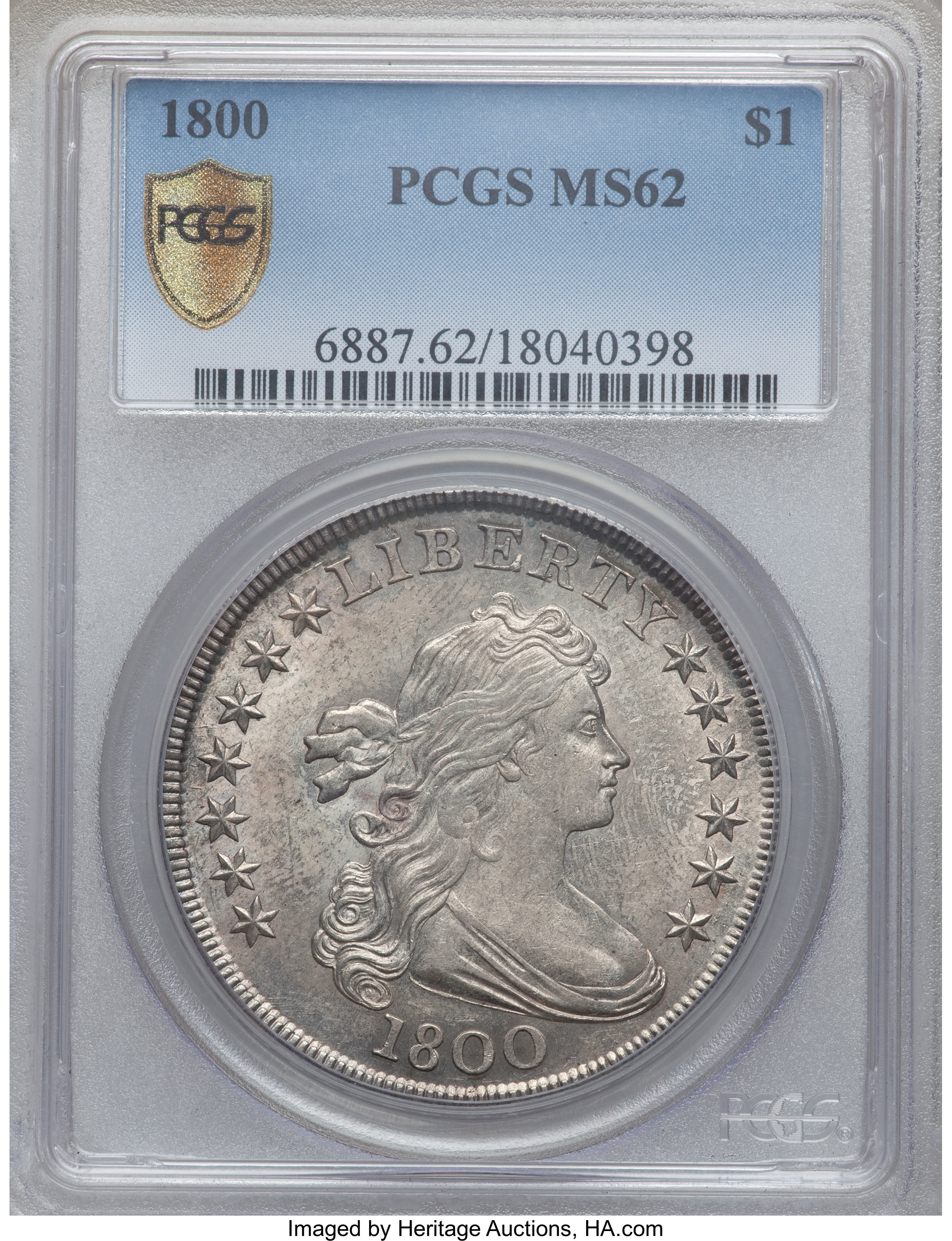 1800 $1  B-8, BB-188 MS62 thumbnail 3
