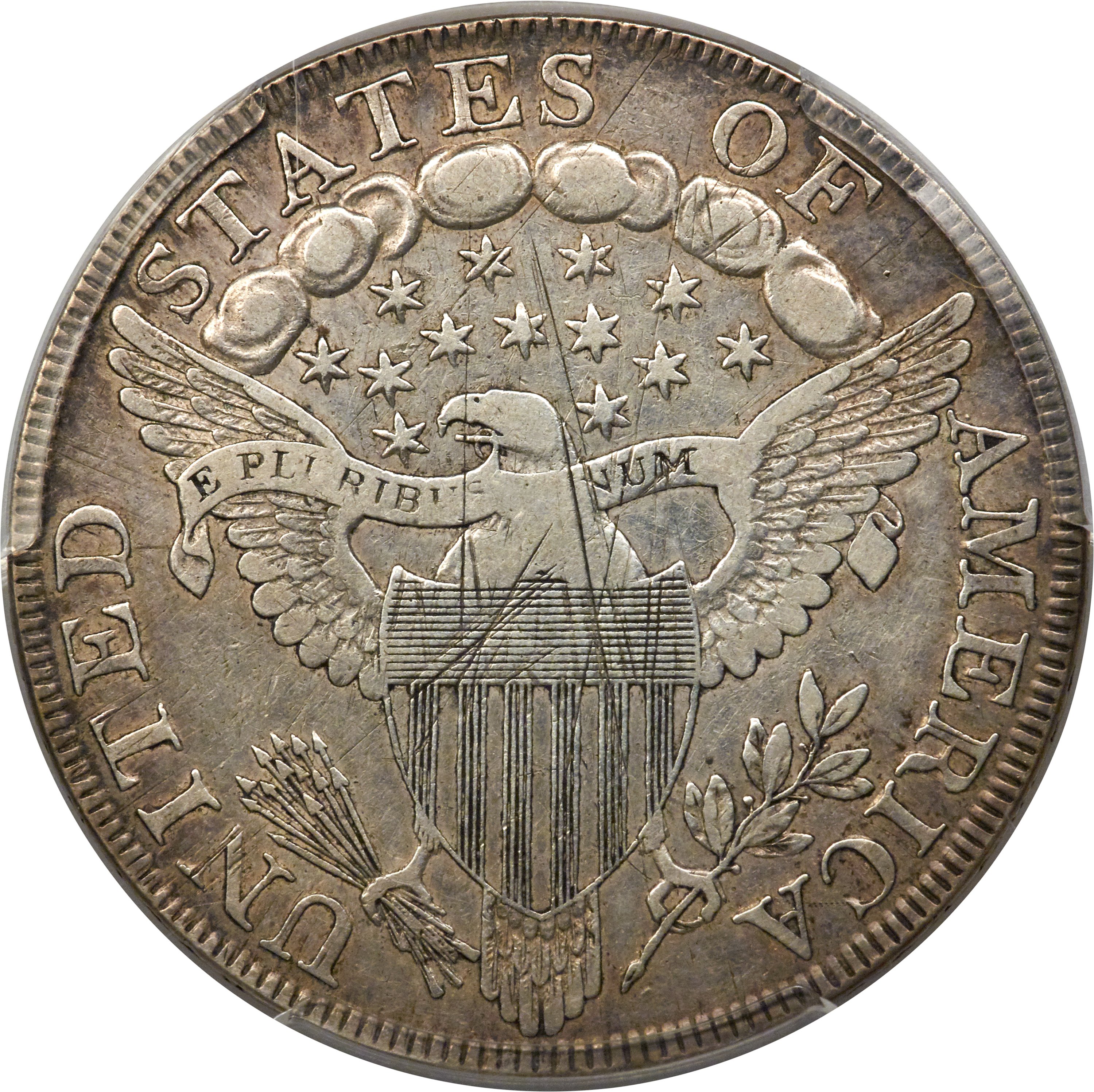 1798 $1  Large Eagle, Pointed 9, 5 Berries, B-10, BB-109 AG3 CAC thumbnail 3