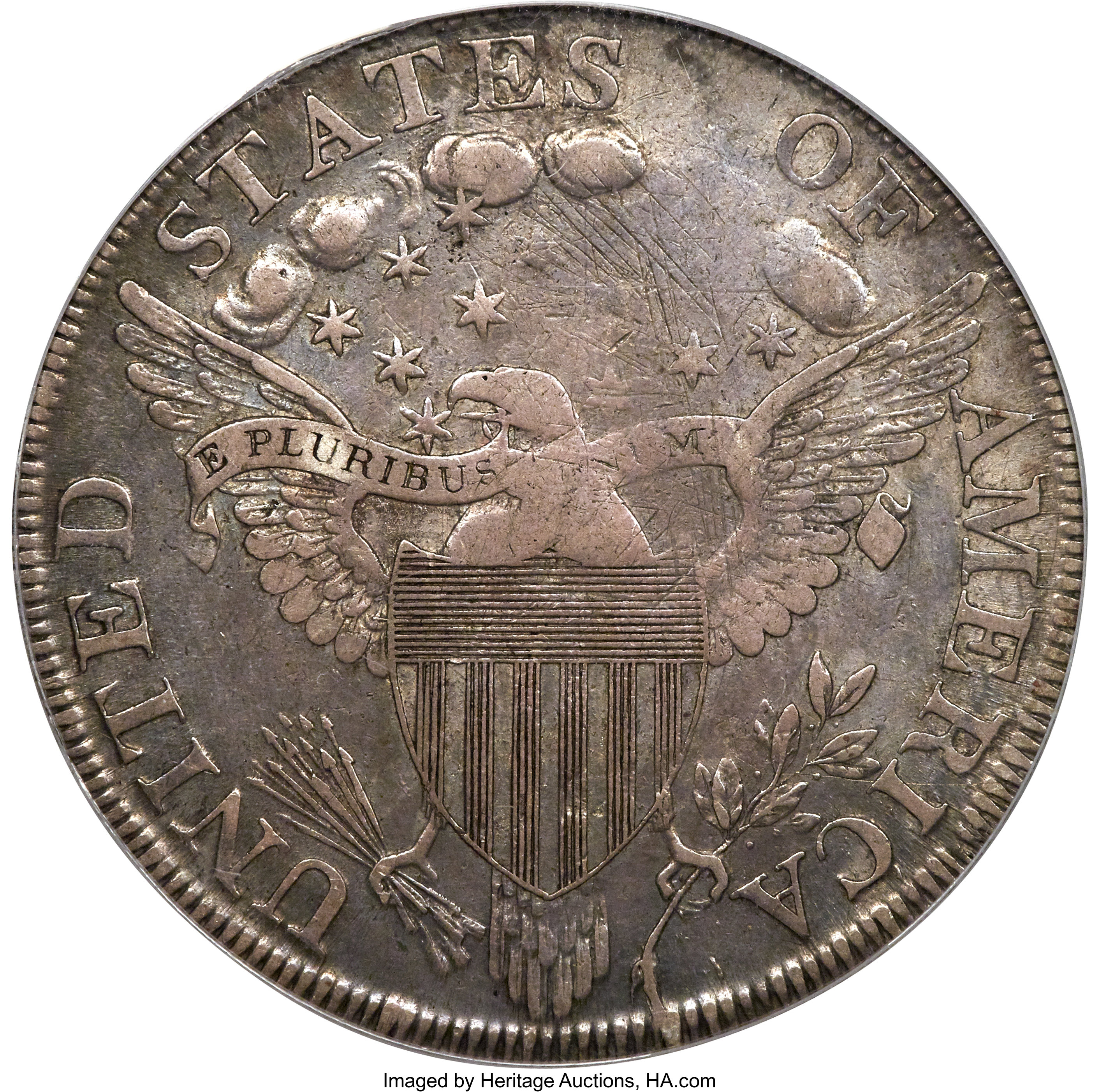 1798 $1  Large Eagle, Pointed 9, 5 Berries, B-24, BB-124 F12 CAC thumbnail 23