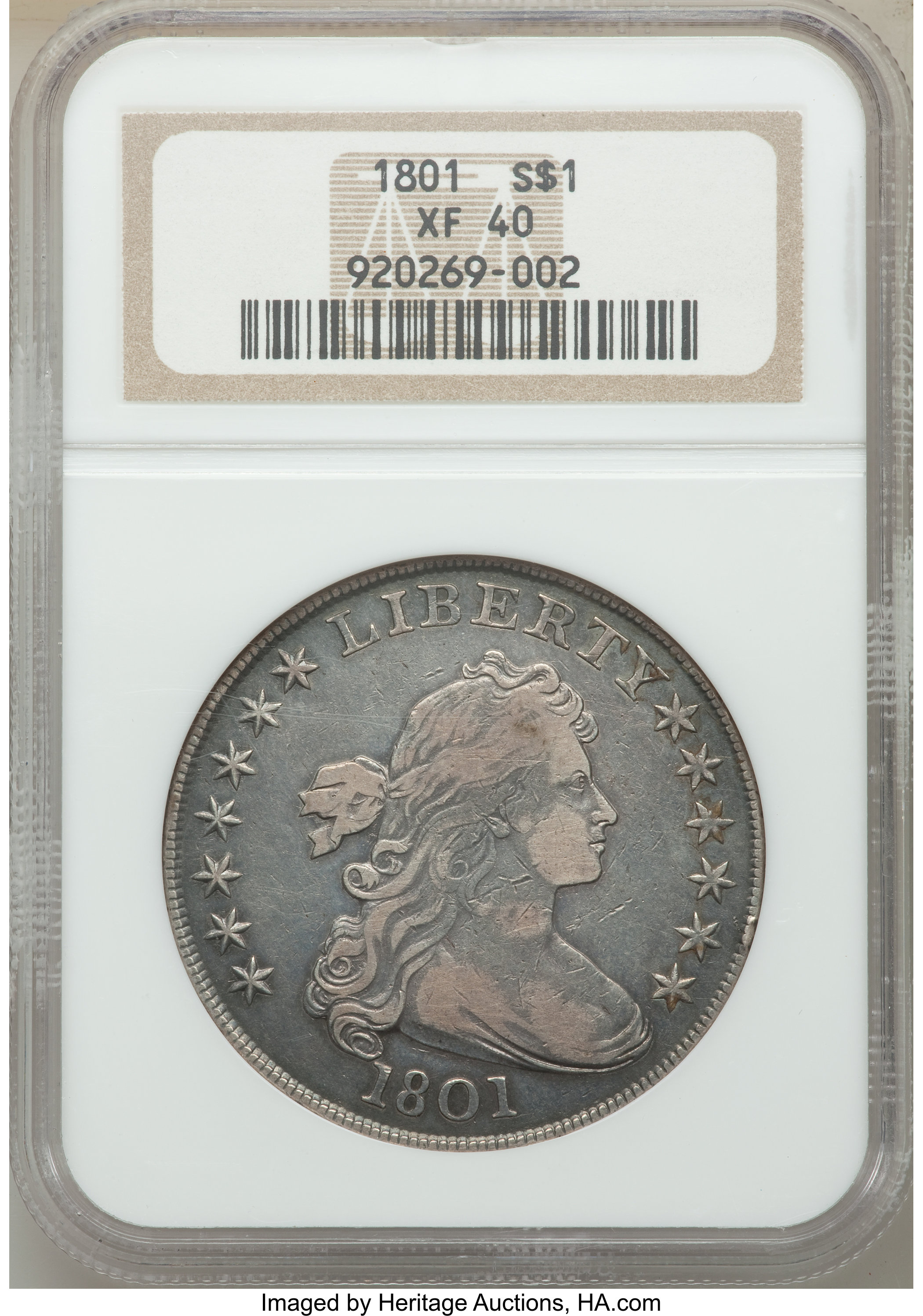 1801 $1  B-4, BB-214 AU53 CAC thumbnail 27