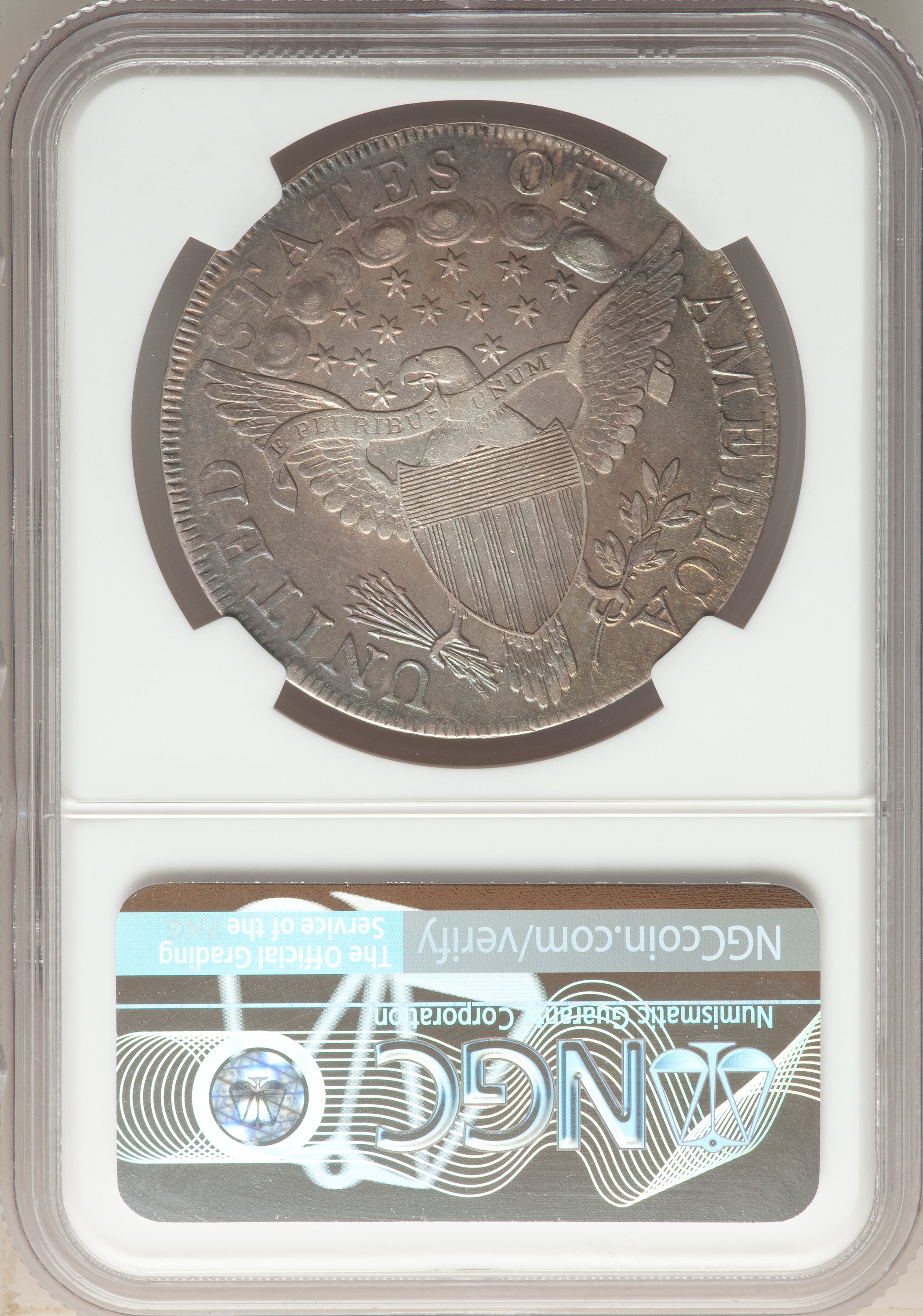 1798 $1  Large Eagle, Pointed 9, Close Date, B-27, BB-113 AU58 thumbnail 3