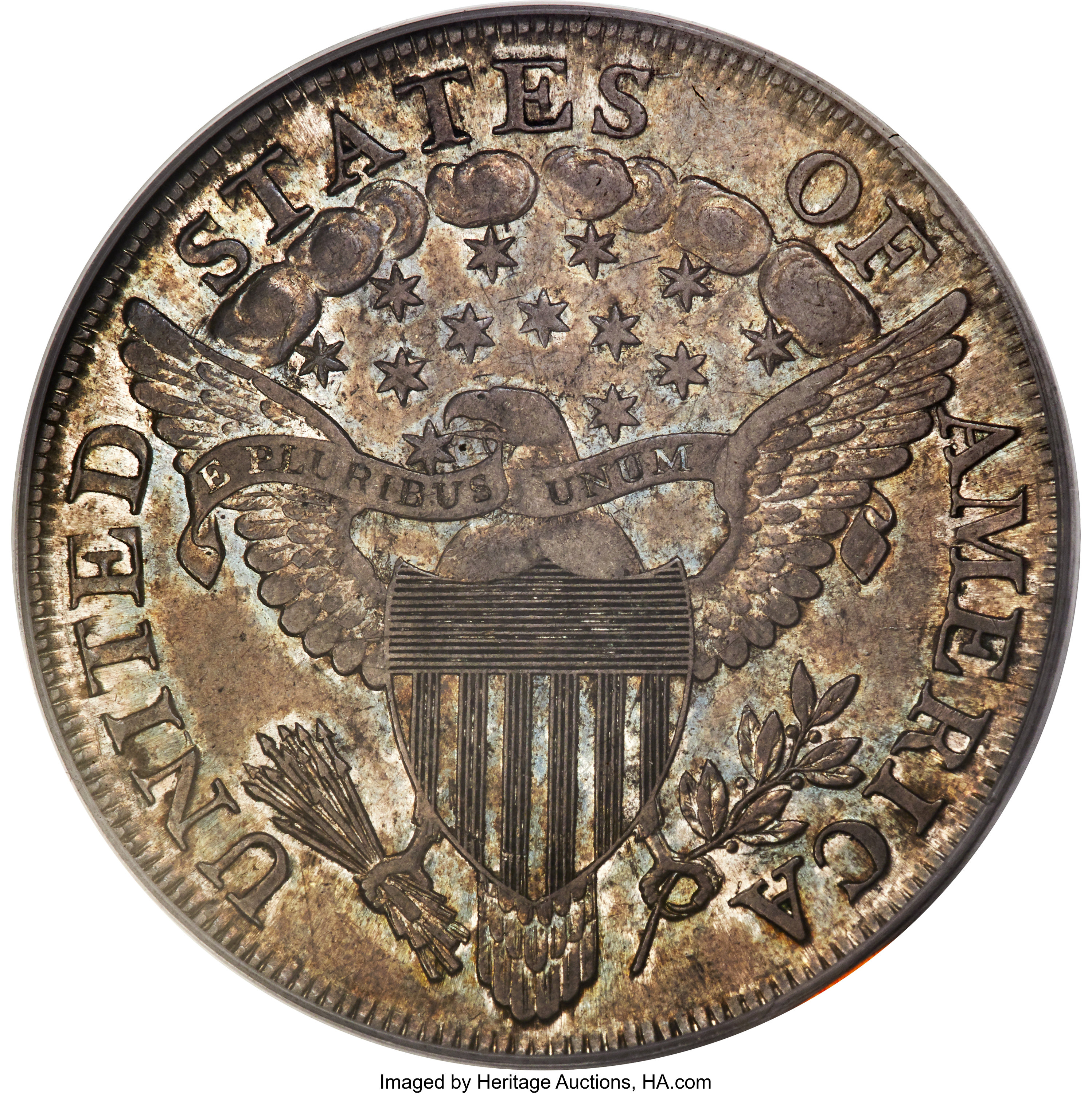 1799 $1  7x6 Stars, B-8, BB-165 AU50 thumbnail 3