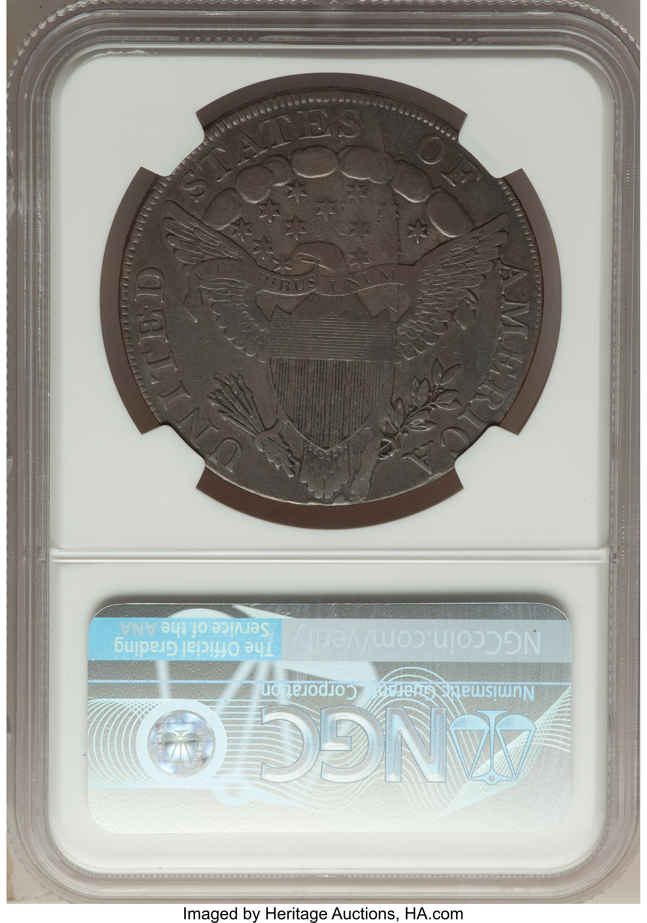 1798 $1  Large Eagle, Knob 9, 10 Arrows, 4 Vertical Lines, B-5, BB-93 MS thumbnail 6