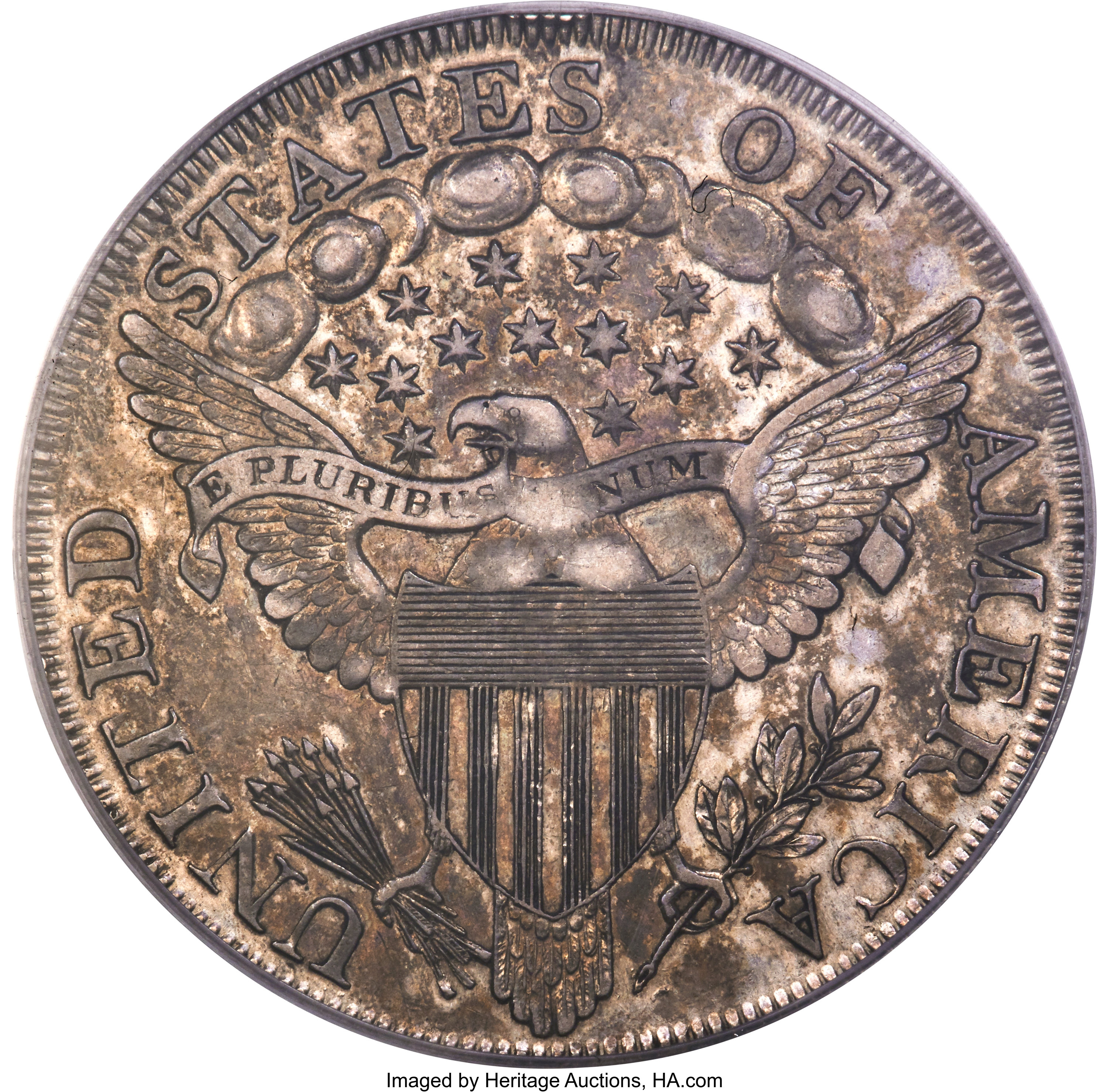 1798 $1  Large Eagle, Pointed 9, 5 Berries, B-10, BB-109 AU55 thumbnail 6