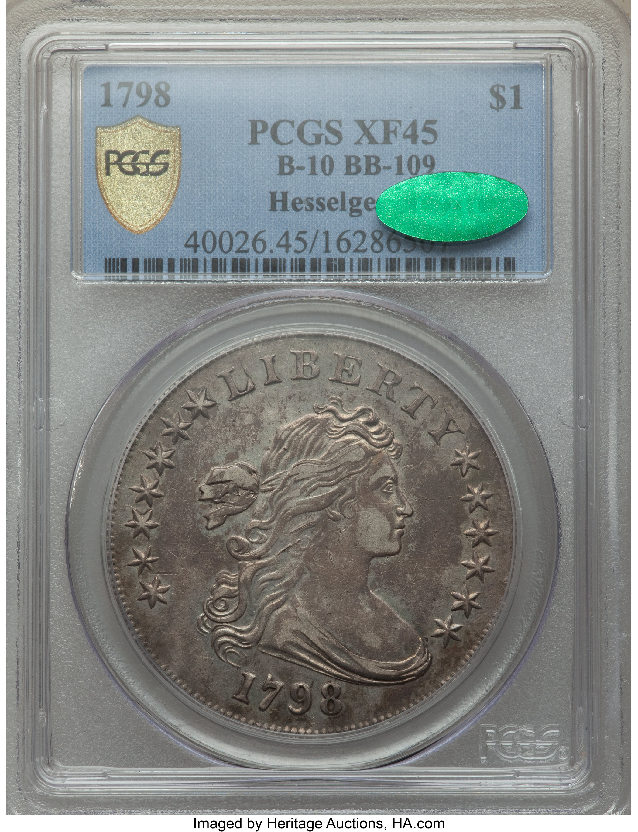 1798 $1  Large Eagle, Pointed 9, 5 Berries, B-10, BB-109 AU55 thumbnail 7