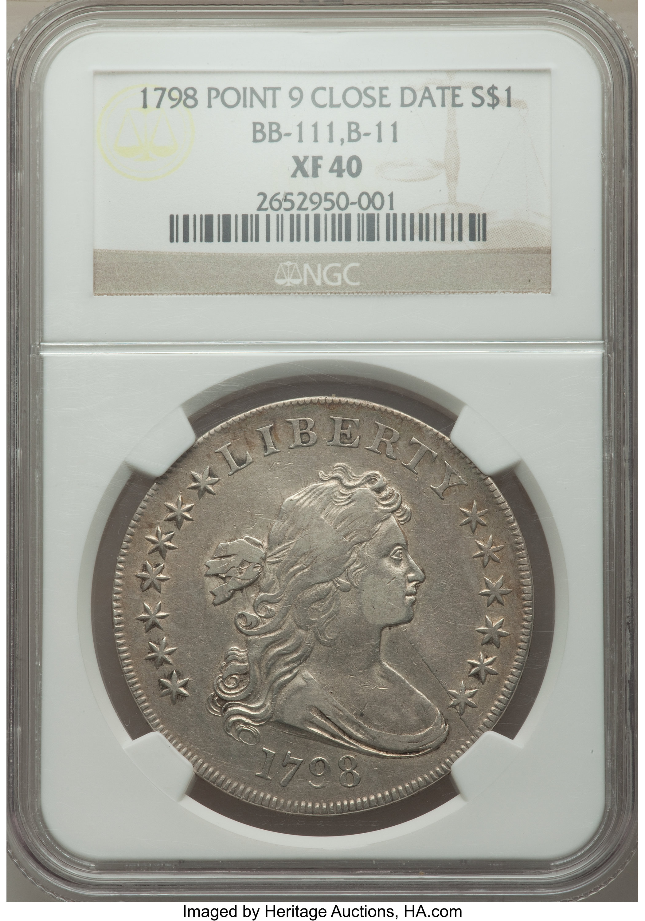1798 $1  Large Eagle, Pointed 9, 5 Berries, B-11, BB-111 VF20 CAC thumbnail 26