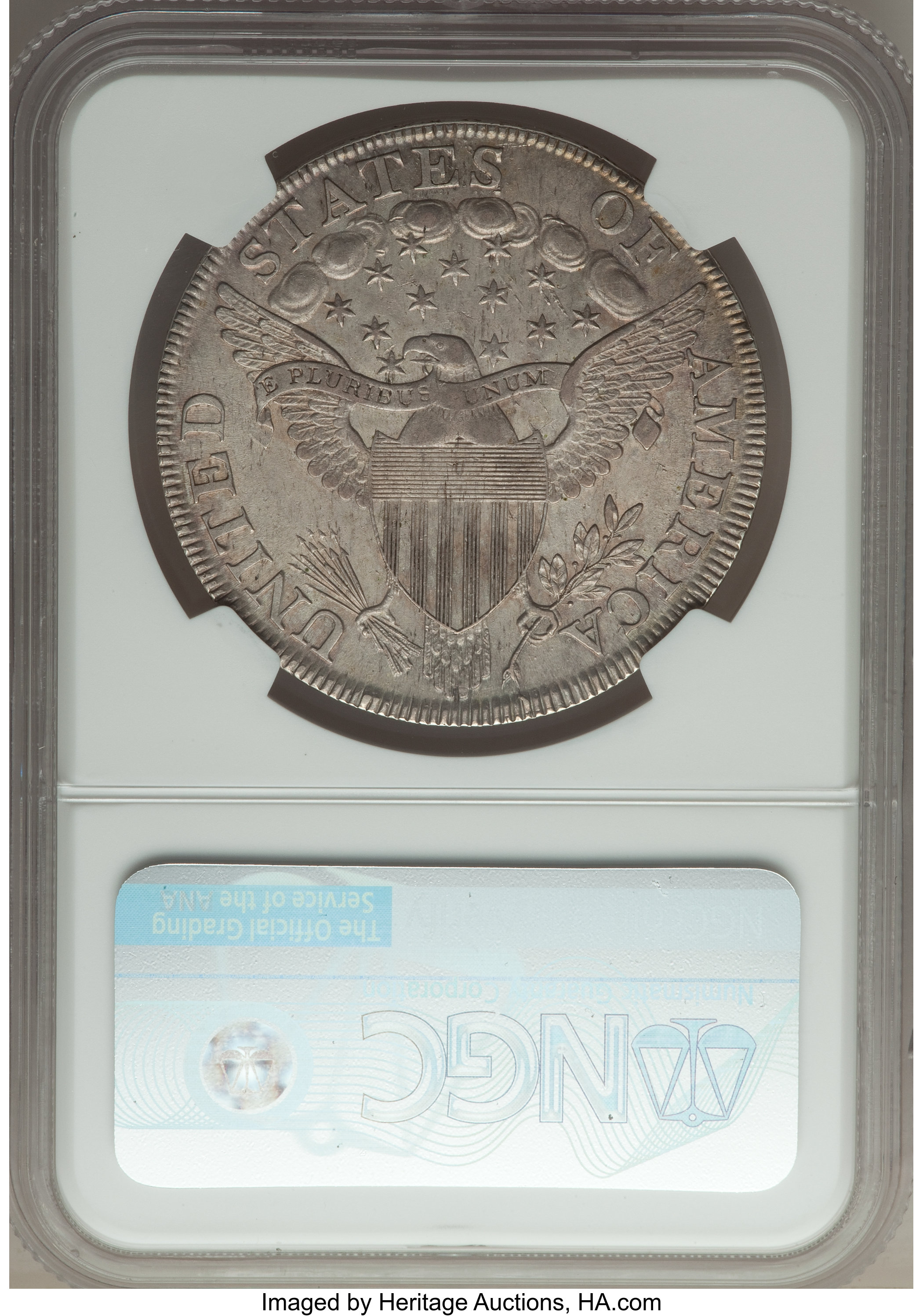 1798 $1  Large Eagle, Pointed 9, Close Date, B-25, BB-123 AU58 thumbnail 2