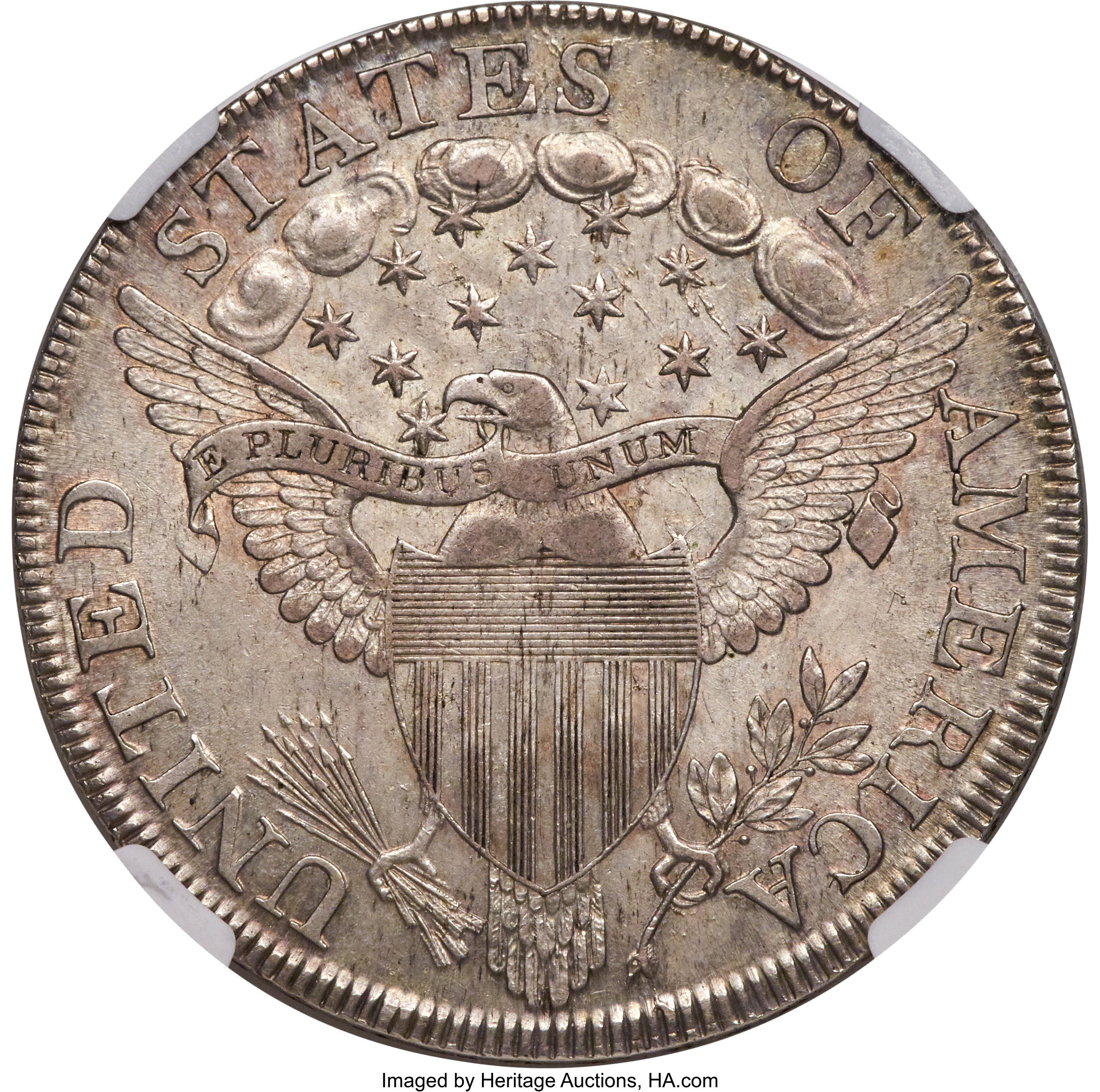 1798 $1  Large Eagle, Pointed 9, Close Date, B-25, BB-123 AU58 thumbnail 3