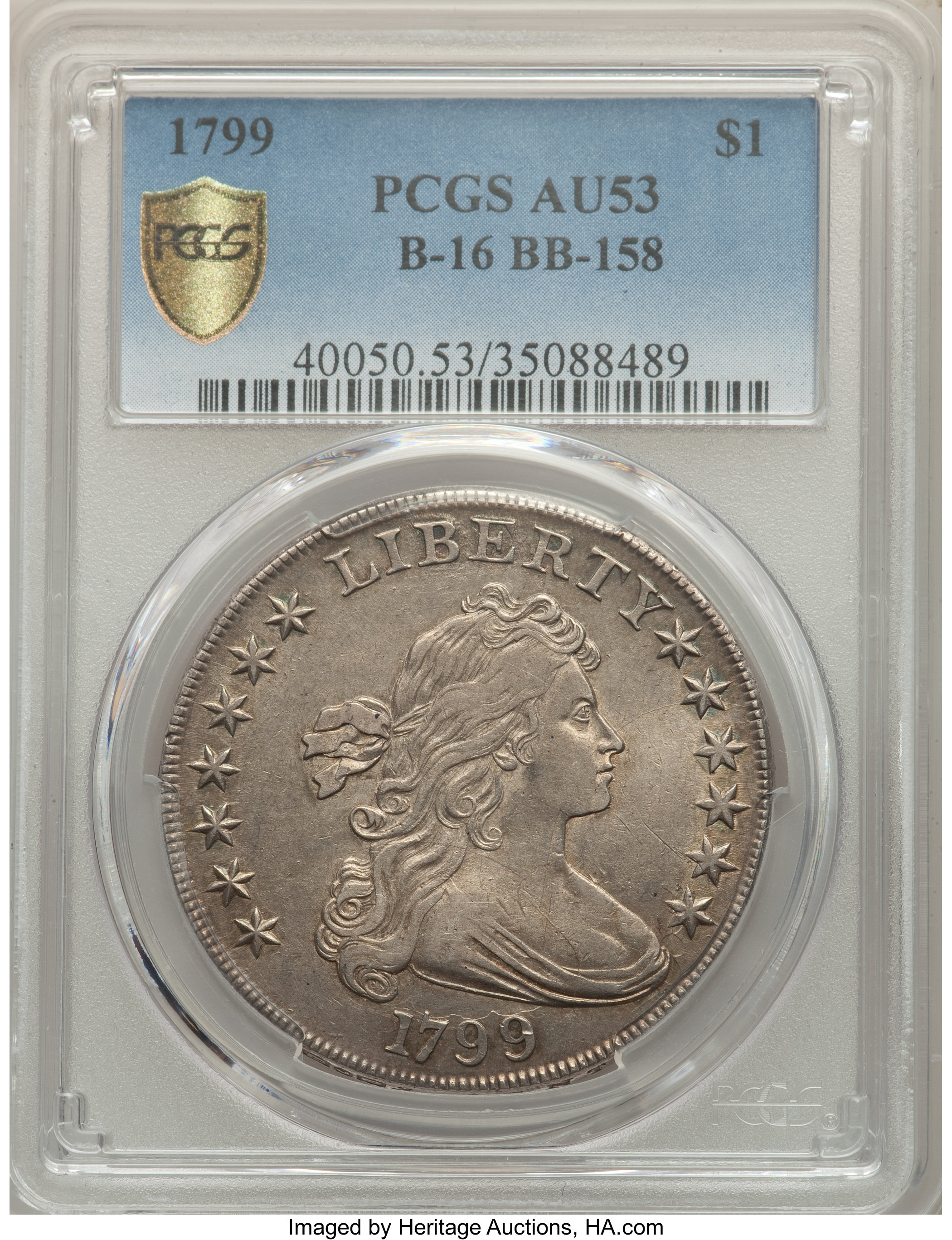 1799 $1  7x6 Stars, B-16, BB-158 MS60 thumbnail 16