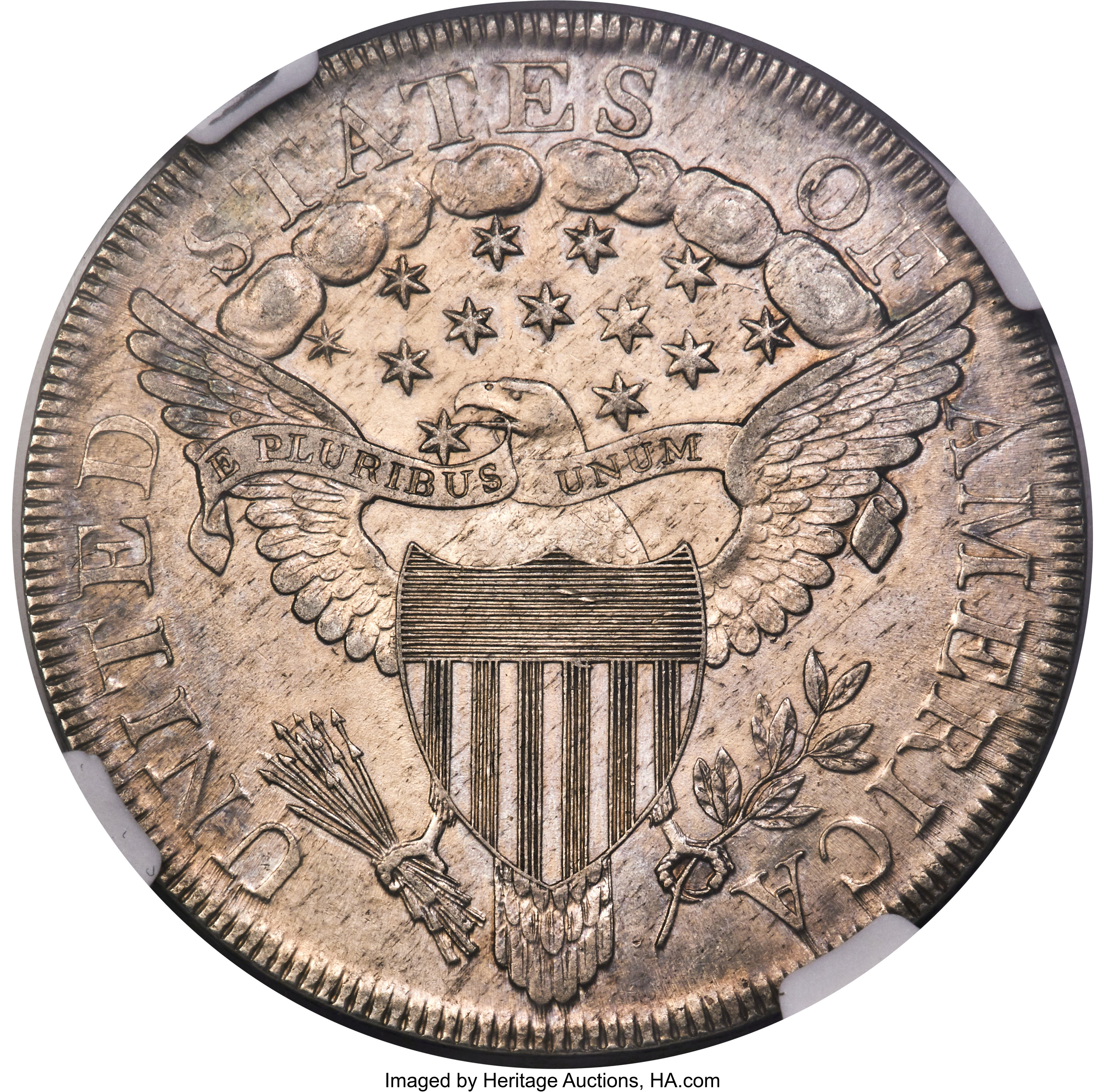 1799 $1  7x6 Stars, B-12, BB-160 AU55 CAC thumbnail 3