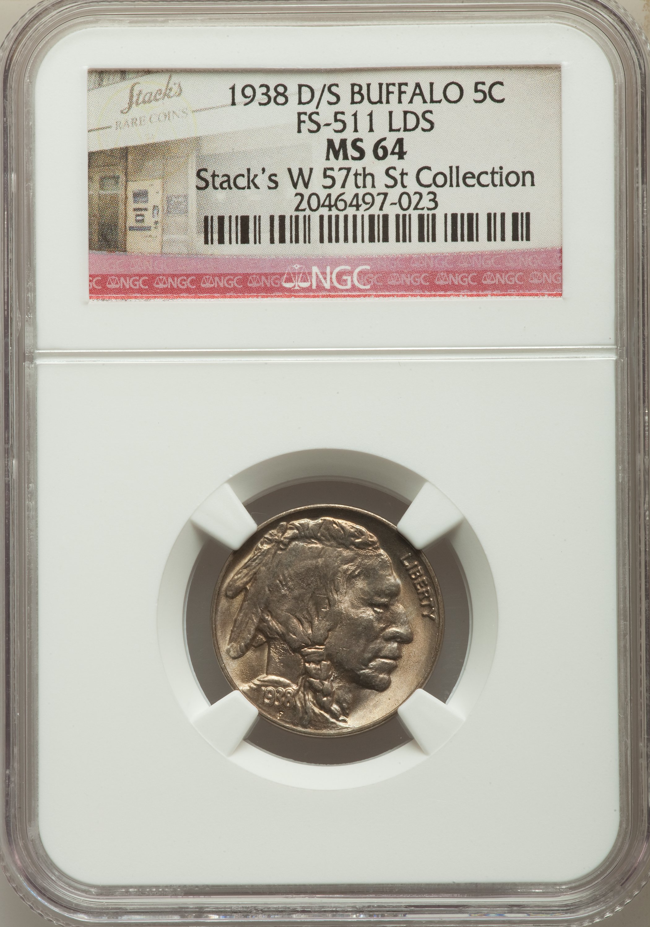 1938-D/S 5c Buffalo, OMM, FS-511 VG10 thumbnail 7