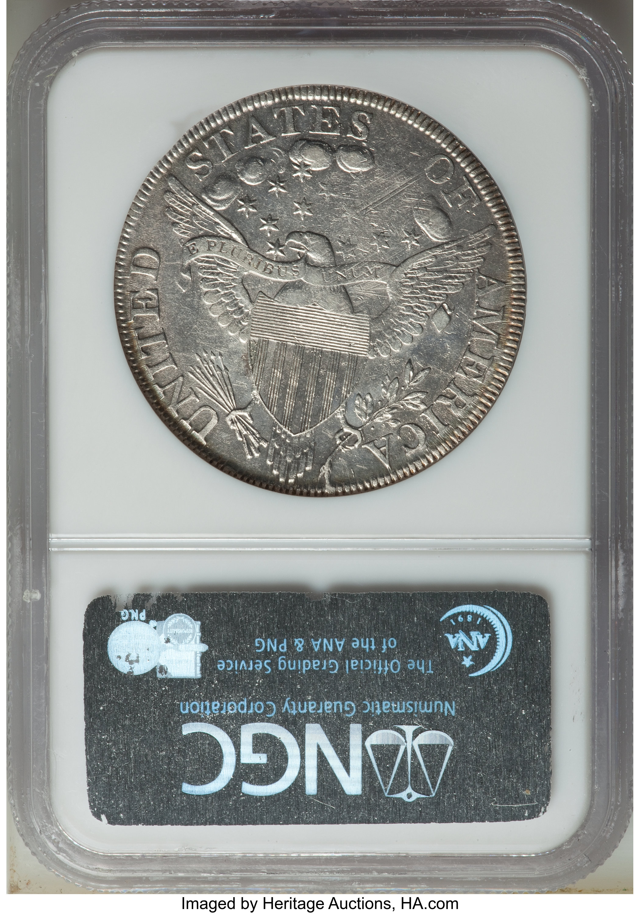 1798 $1  Large Eagle, Pointed 9, 5 Berries, B-24, BB-124 MS62 CAC thumbnail 22