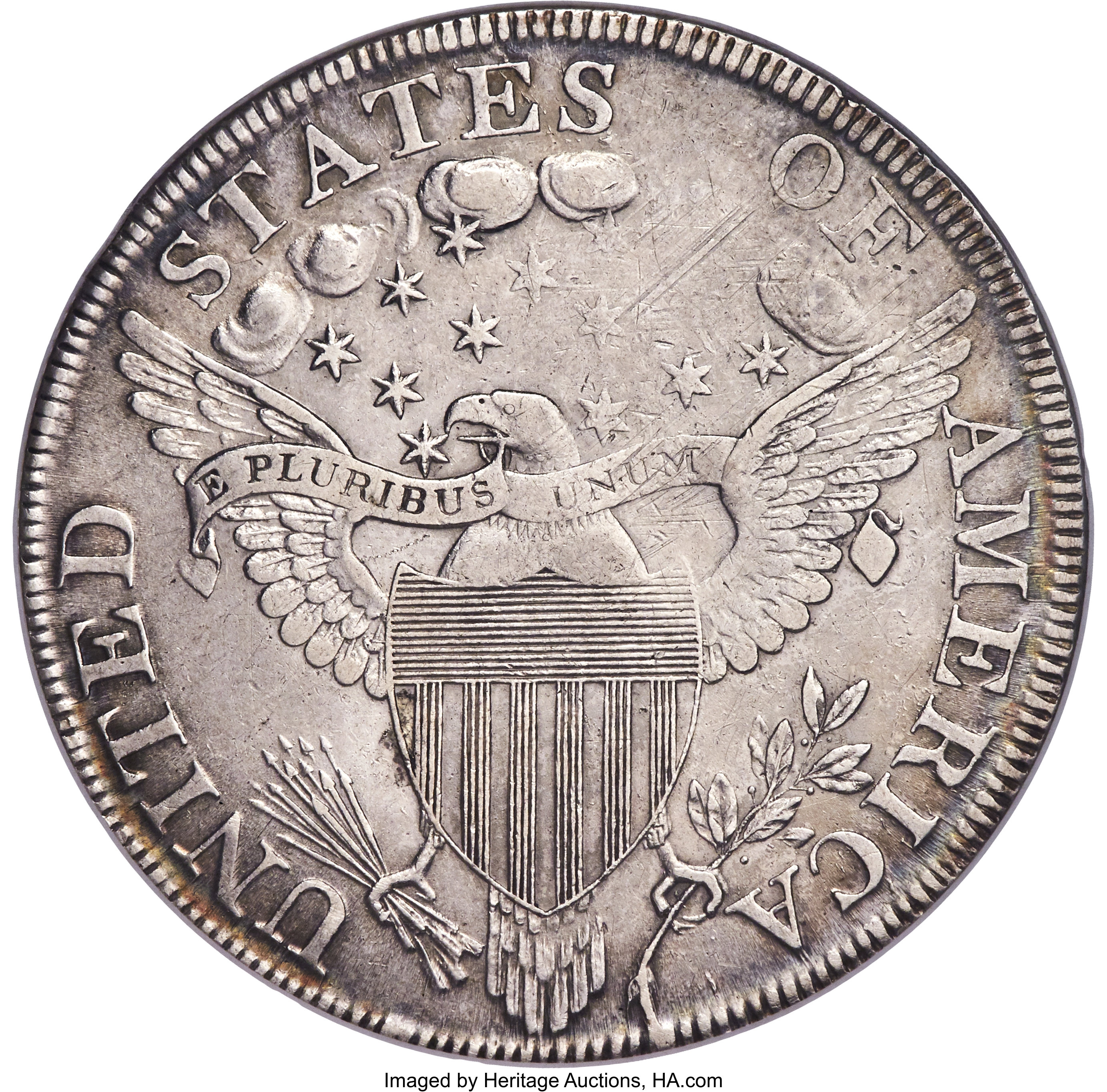 1798 $1  Large Eagle, Pointed 9, 5 Berries, B-24, BB-124 MS62 CAC thumbnail 23