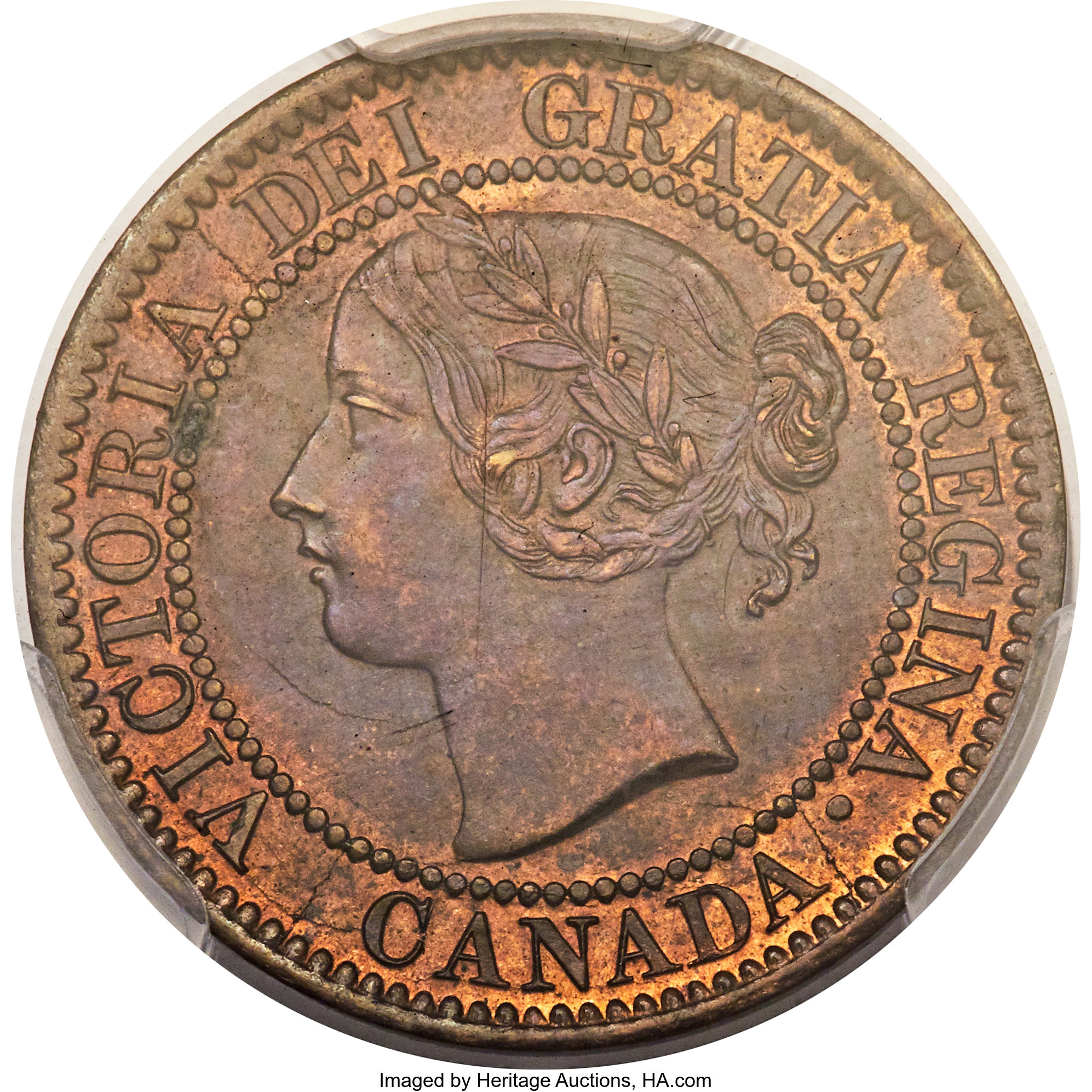 image for: Victoria Cent 1859 MS62 Red and Brown PCGS