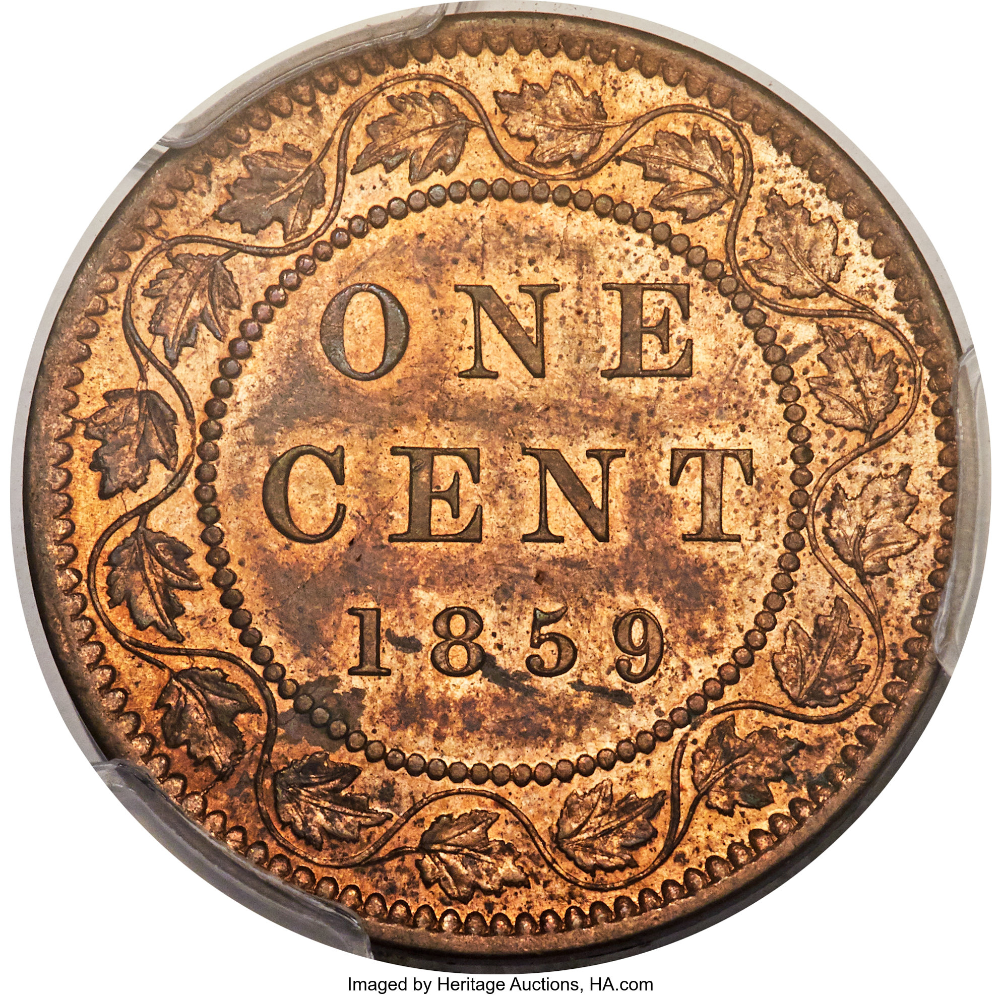 1859 1c Province of Canada, Narrow 9 MS RB MS62 RB thumbnail 6
