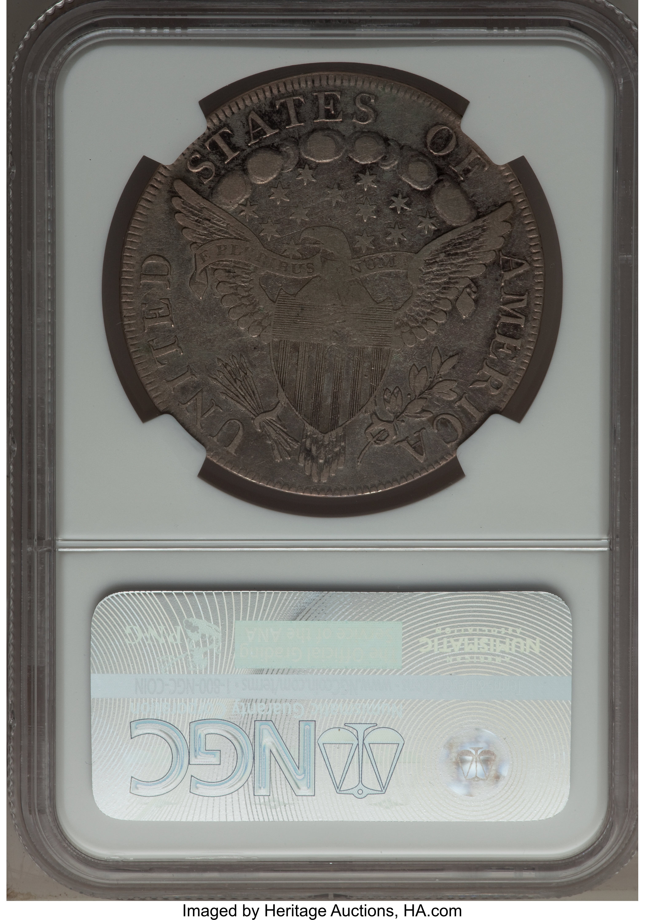 1798 $1  Large Eagle, Knob 9, 10 Arrows, 5 Vertical Lines, B-6, BB-96 VG10 thumbnail 4