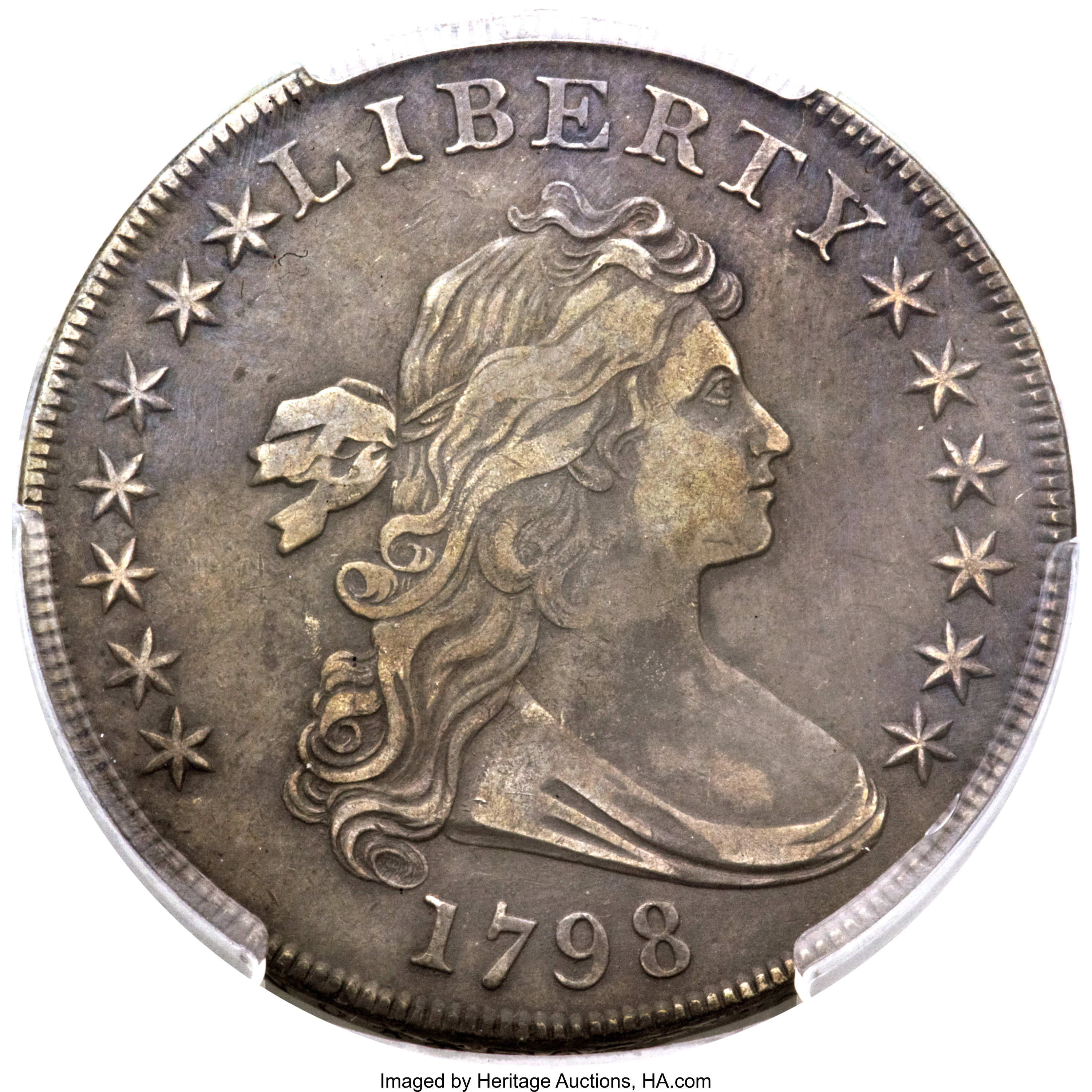 1798 $1 Large Eagle, Pointed 9, Wide Date, B-15, BB-112, R.3, VF35 PCGS. ...