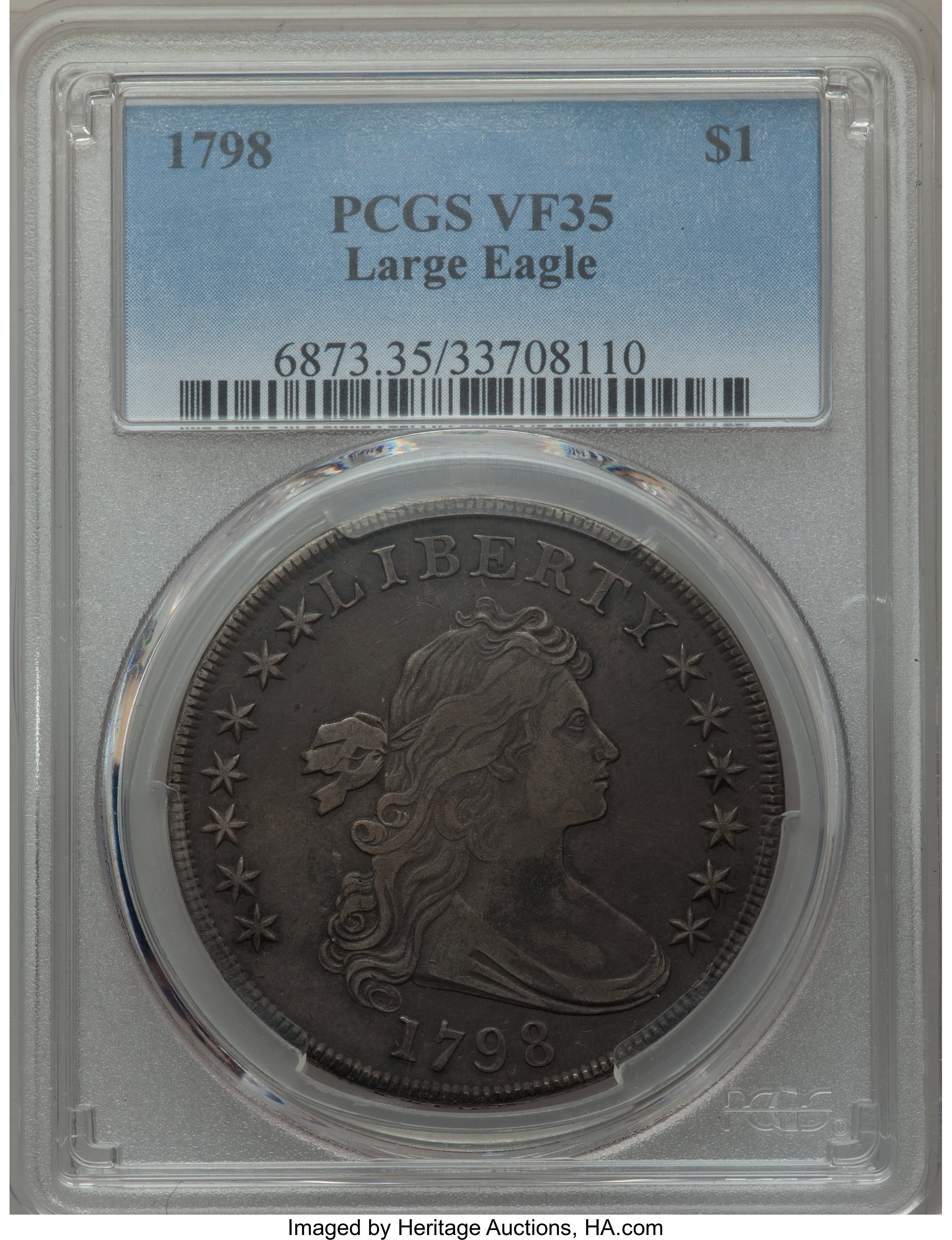 1798 $1  Large Eagle, Pointed 9, Wide Date, B-15, BB-112 VF35 thumbnail 8
