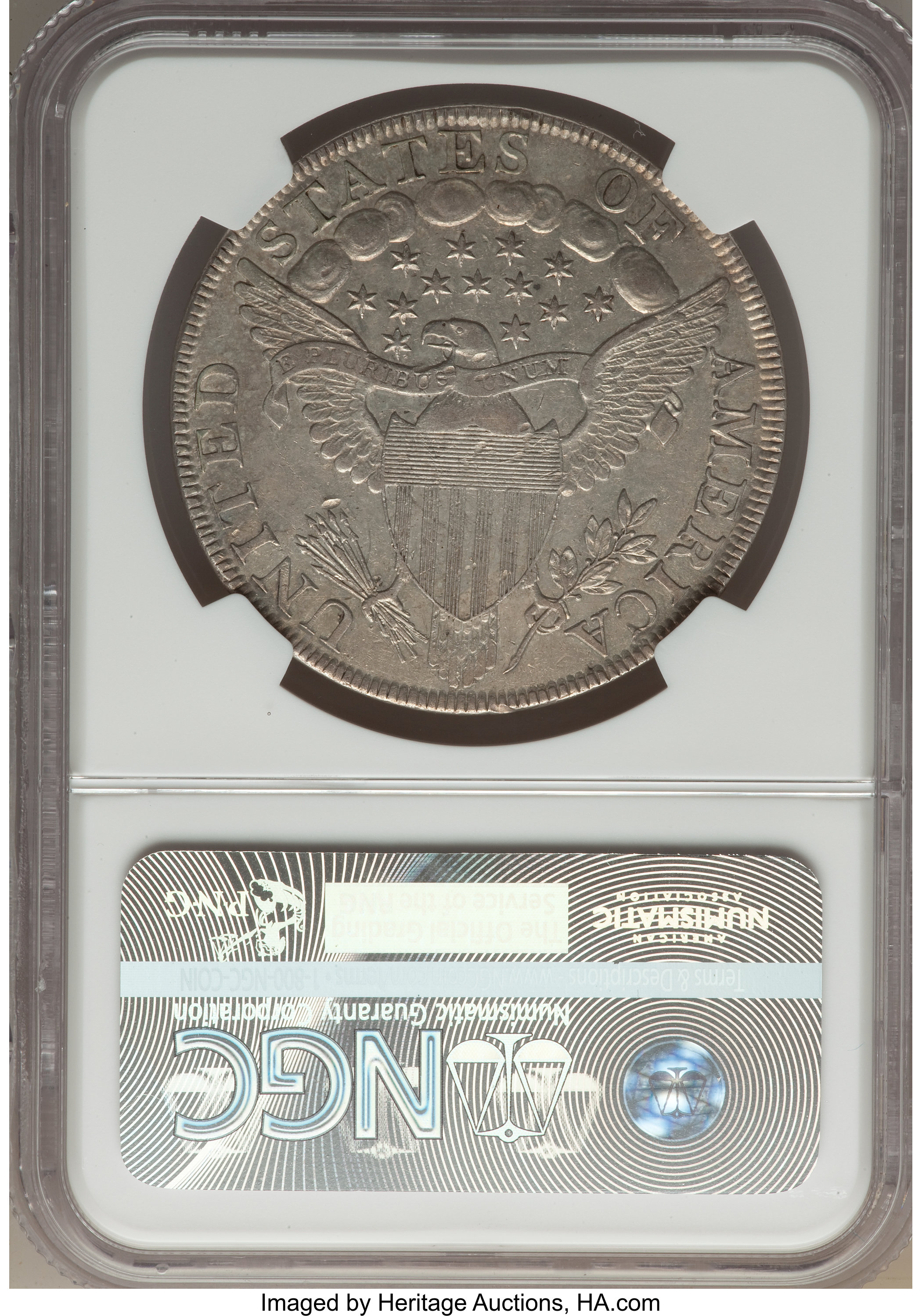1798 $1  Large Eagle, Pointed 9, Wide Date, B-22, BB-104 AU50 CAC thumbnail 6