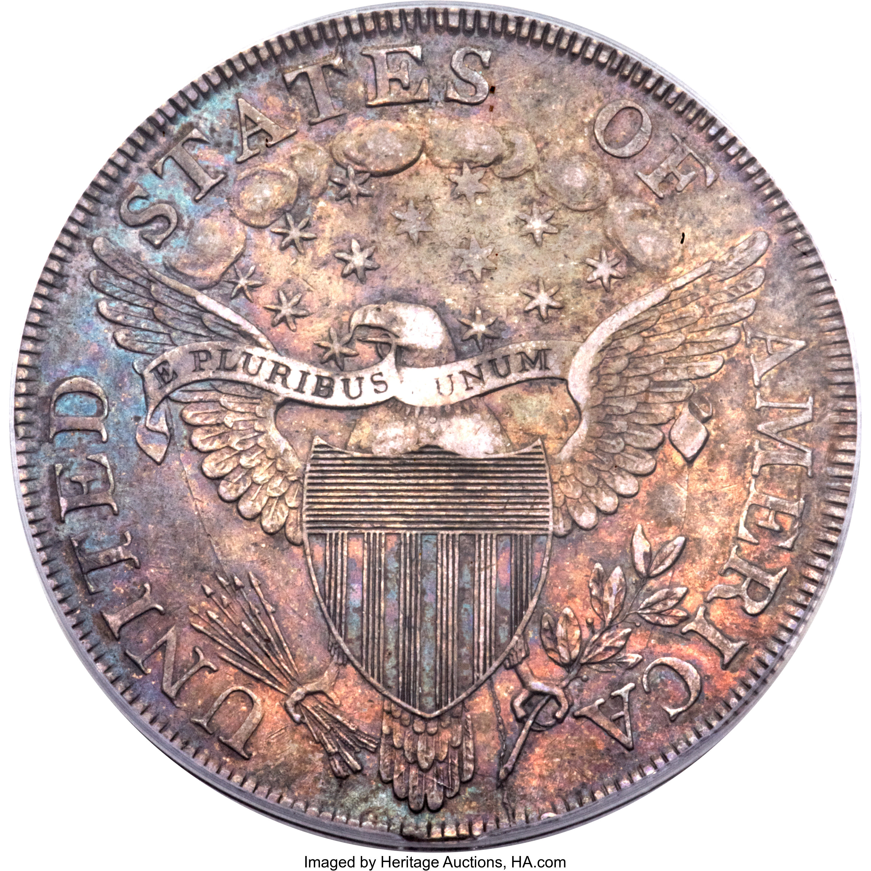 1798 $1  Large Eagle, Pointed 9, Close Date, B-26, BB-114 AU50 thumbnail 4