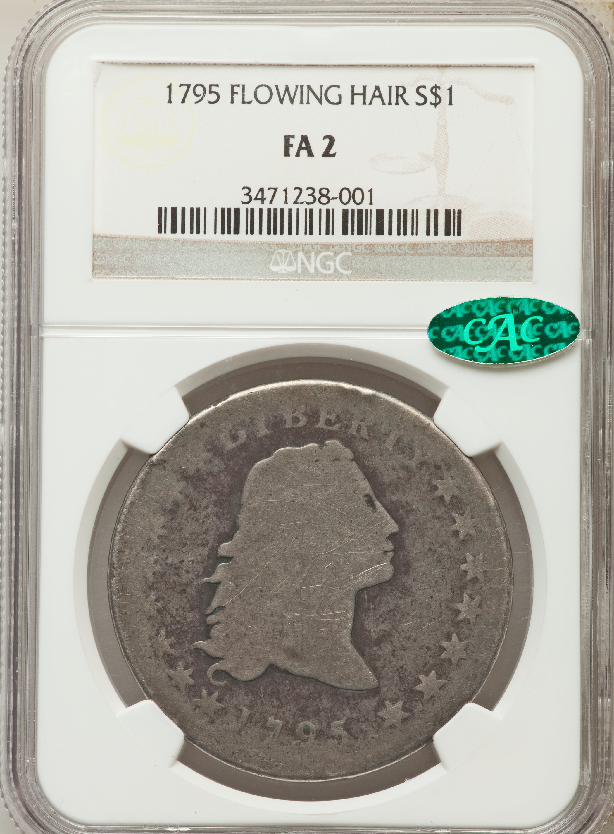 Image for 1795 $1  Flowing Hair, 3 Leaves, B-5, BB-27 P1