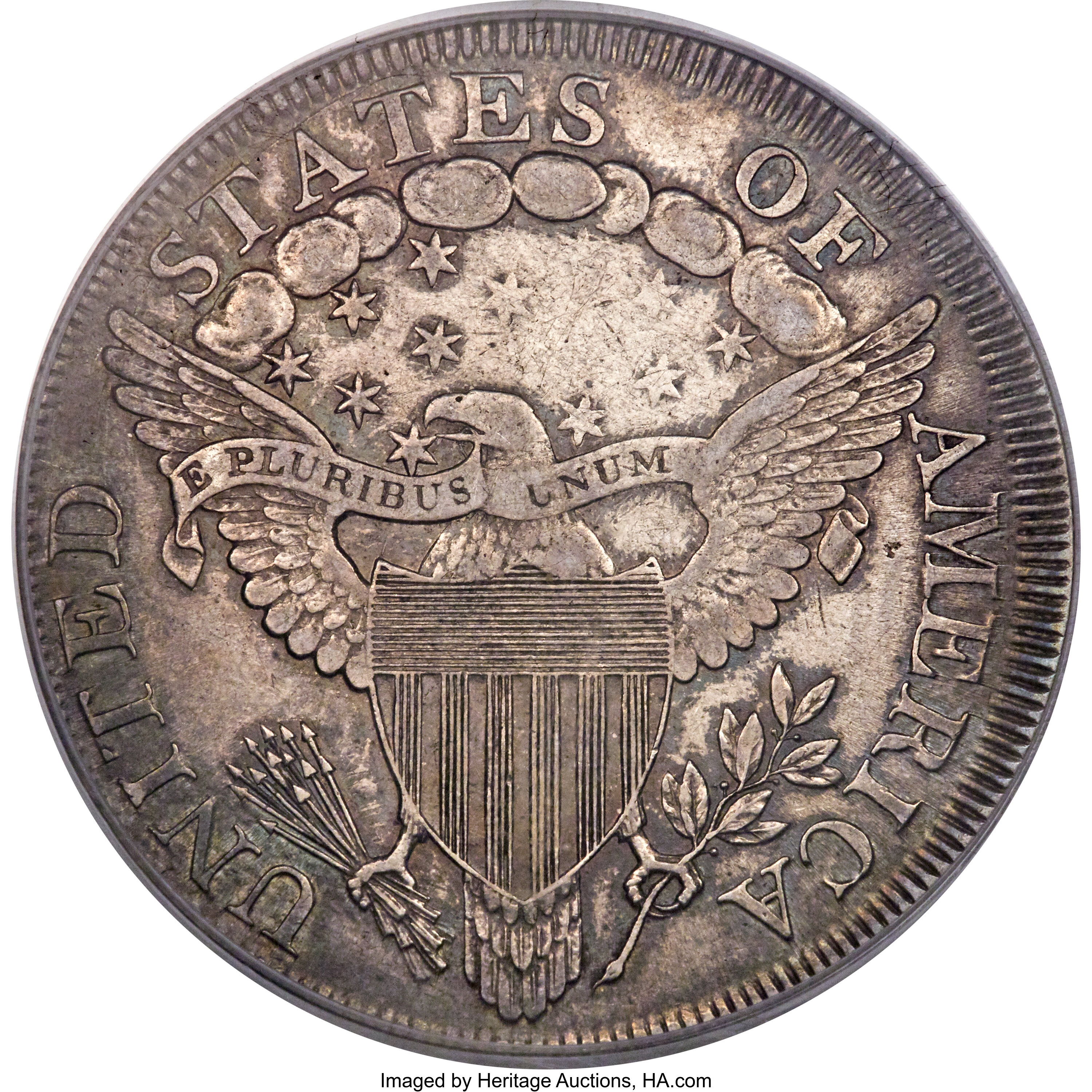 1798 $1  Large Eagle, Pointed 9, Wide Date, B-12, BB-120 XF45 thumbnail 4