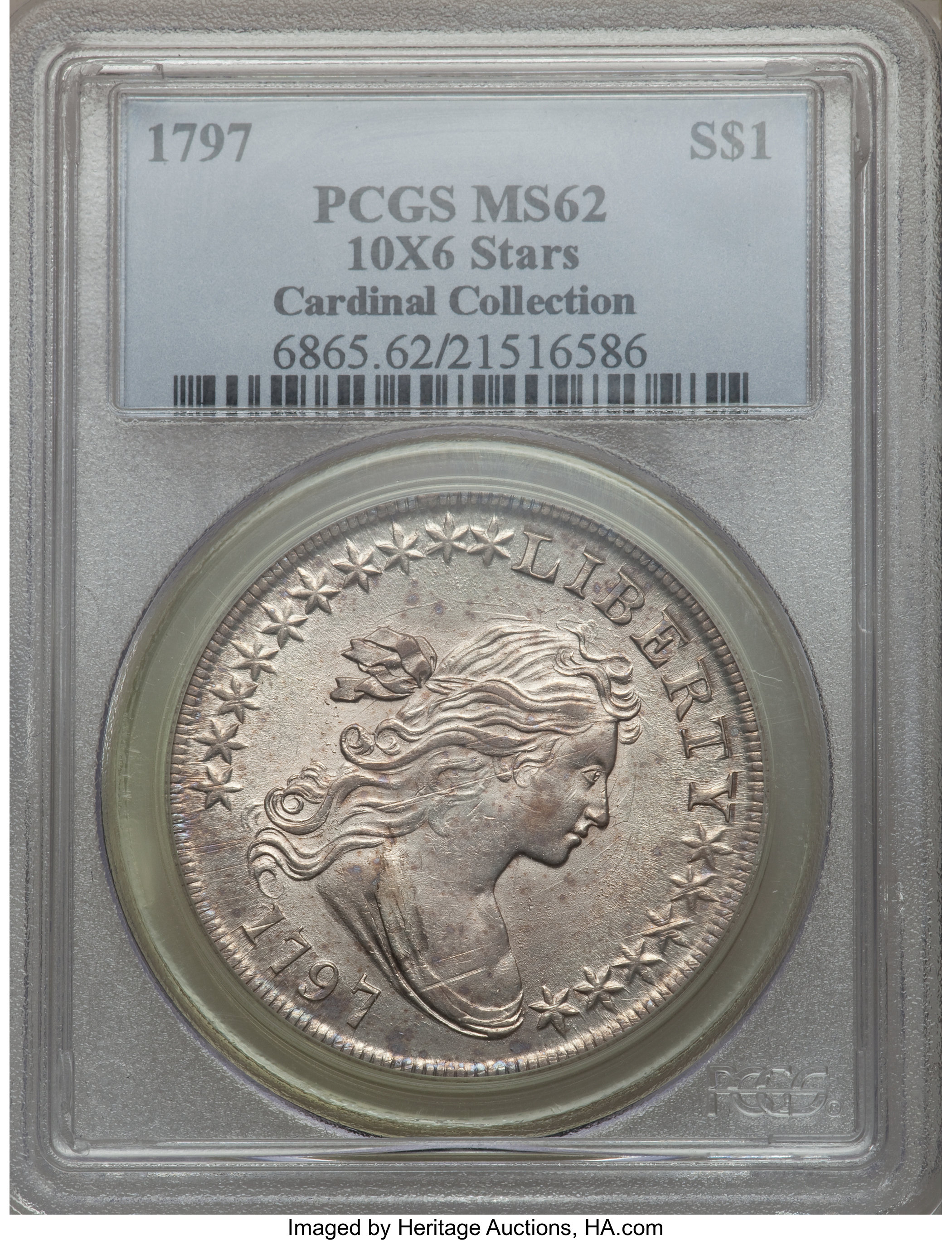 1797 $1  10x6 Stars, Large Letters MS60 thumbnail 10