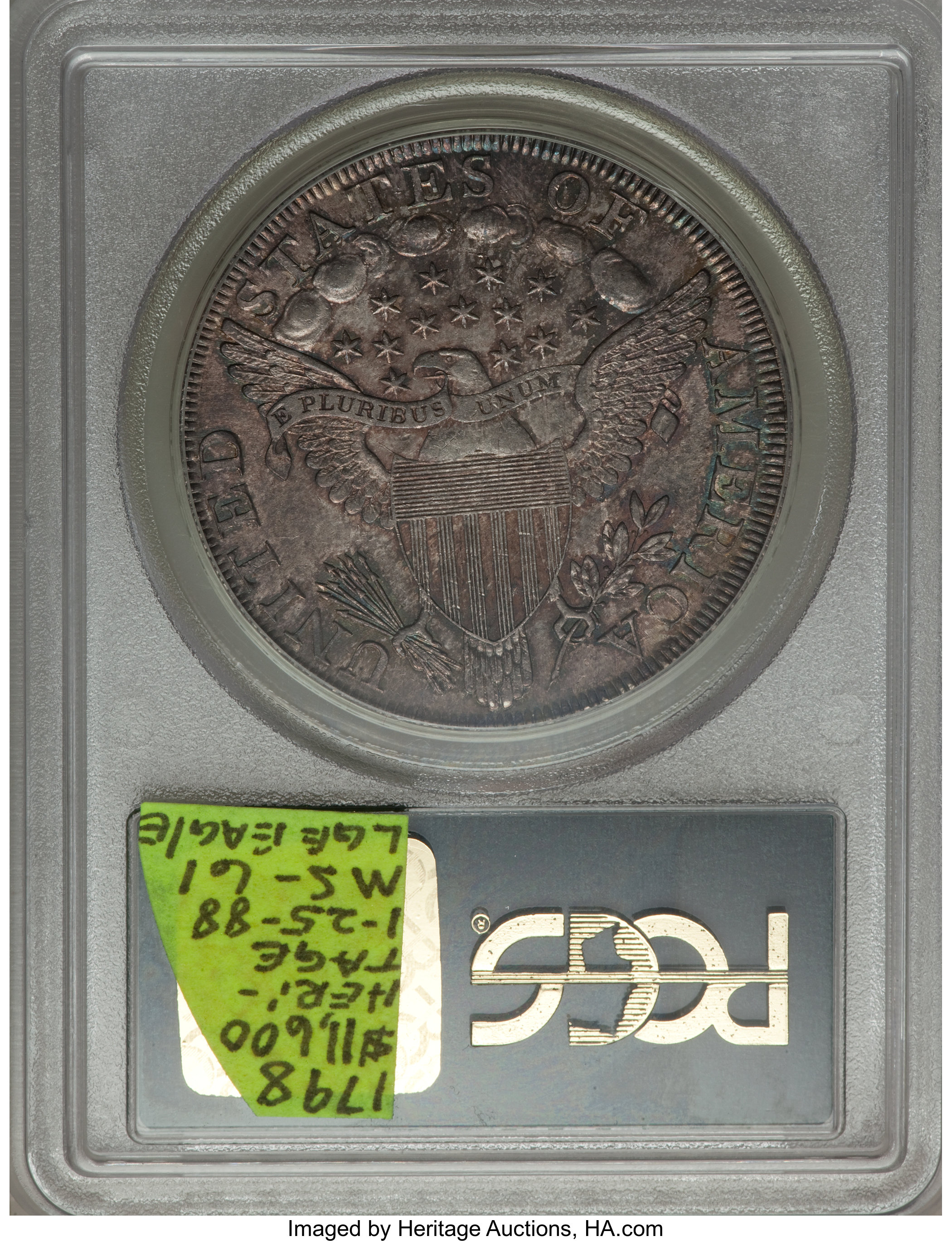 1798 $1  Large Eagle, Pointed 9, Wide Date, B-23, BB-105 AU58 thumbnail 6