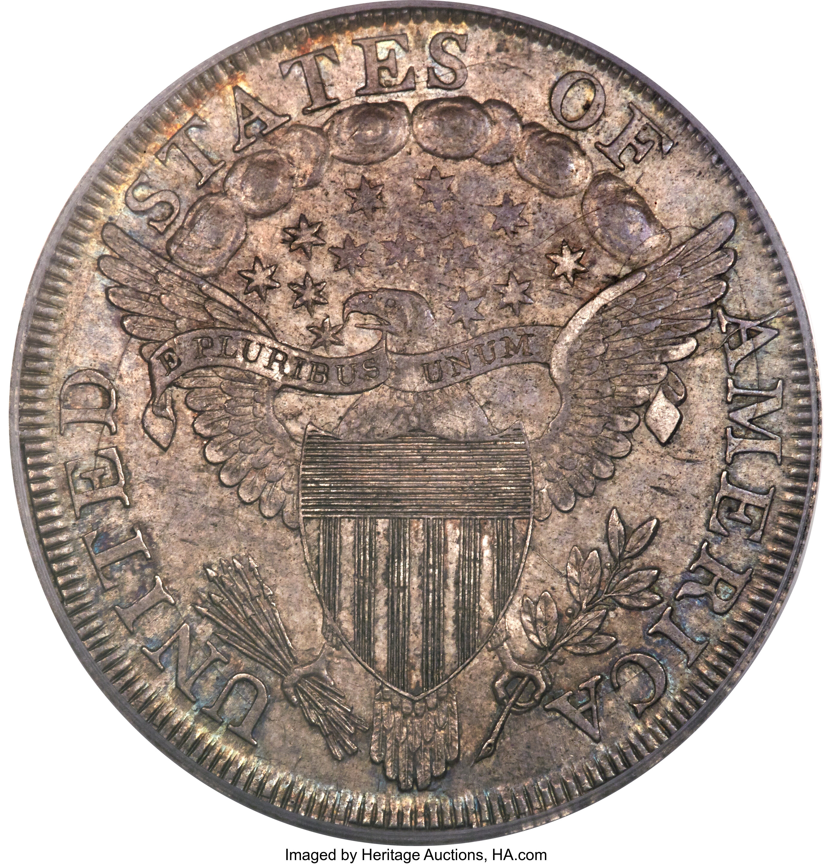 1798 $1  Large Eagle, Pointed 9, Close Date, B-30, BB-116 AU58 thumbnail 3