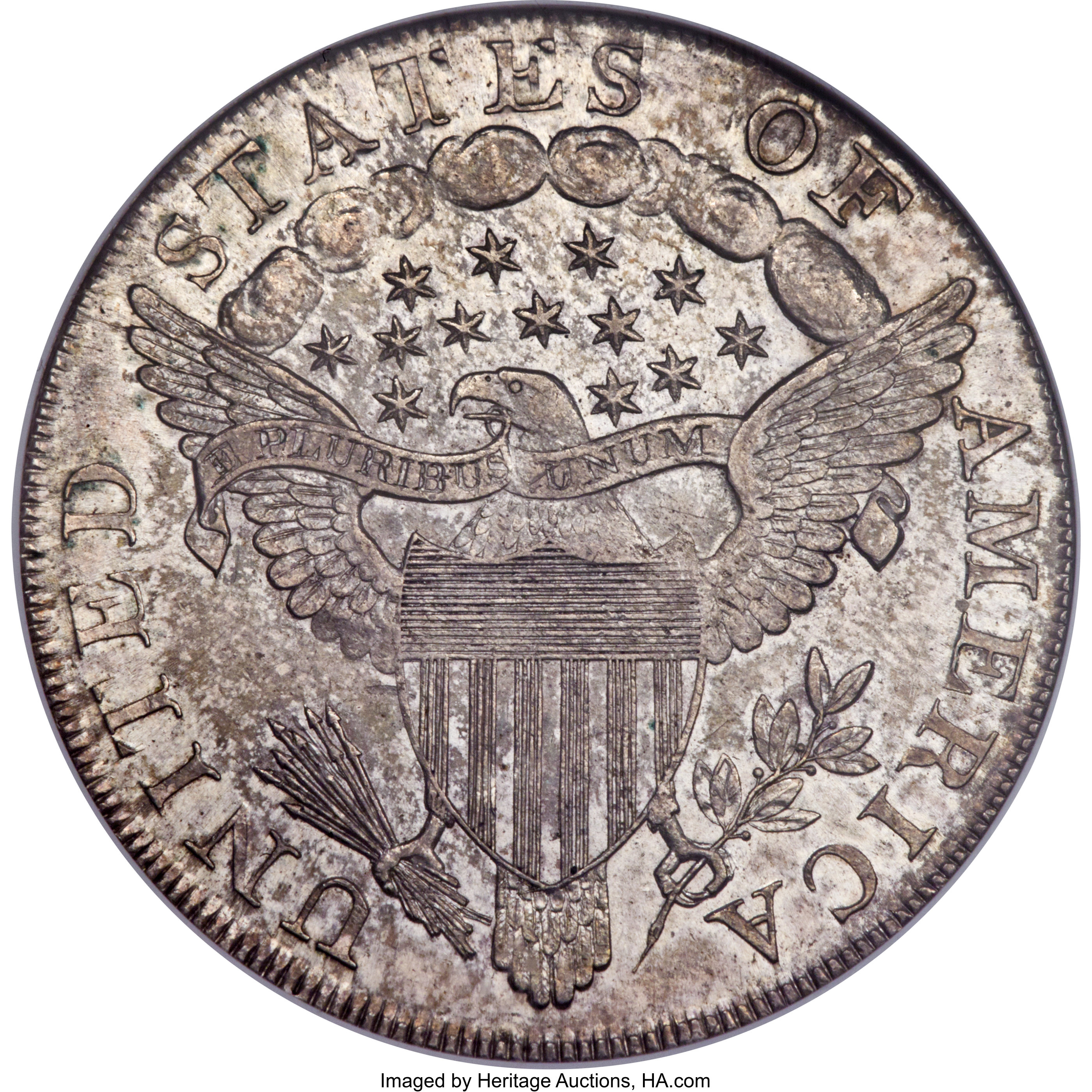 1798 $1  Large Eagle, Pointed 9, Close Date, B-9, BB-121 MS62 thumbnail 3
