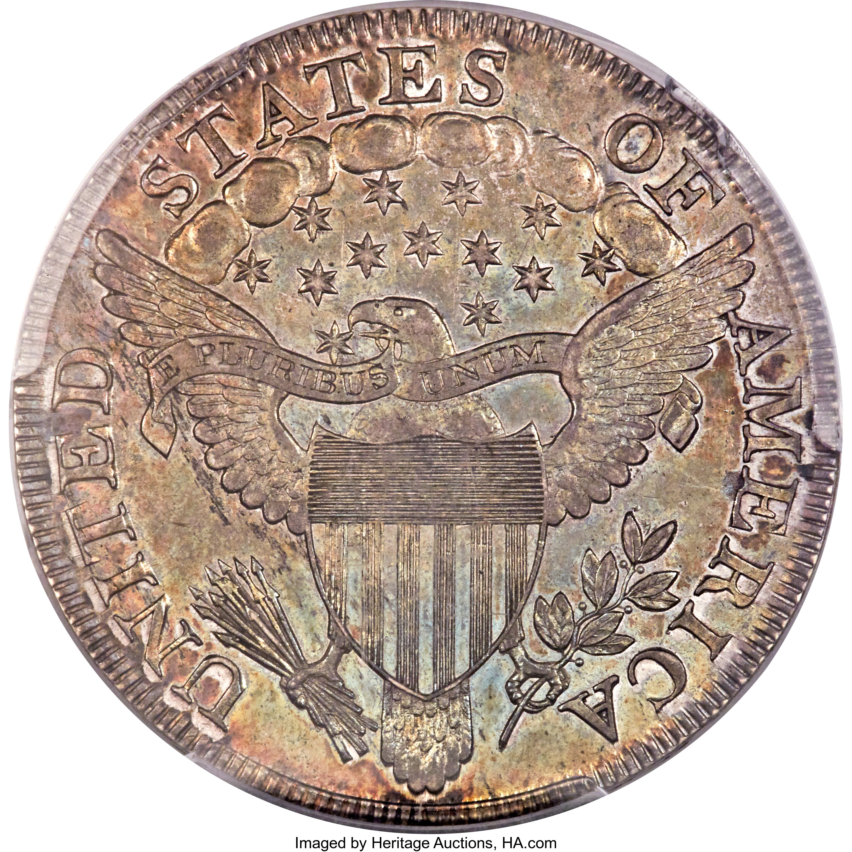 1803 $1  Small 3, B-4, BB-254 AU55 CAC thumbnail 4