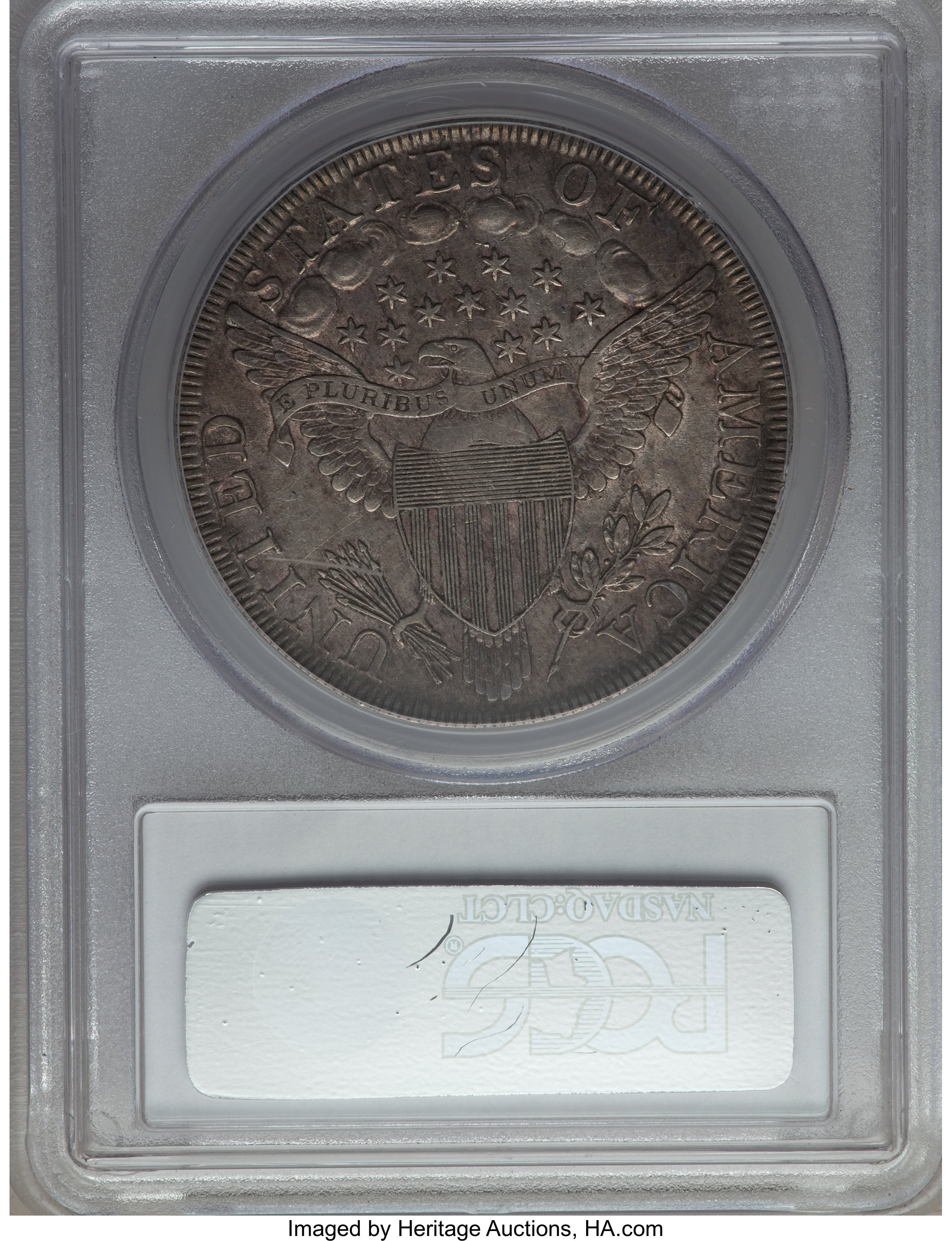 1798 $1  Large Eagle, Pointed 9, Wide Date, B-19, BB-106 AU53 CAC thumbnail 2
