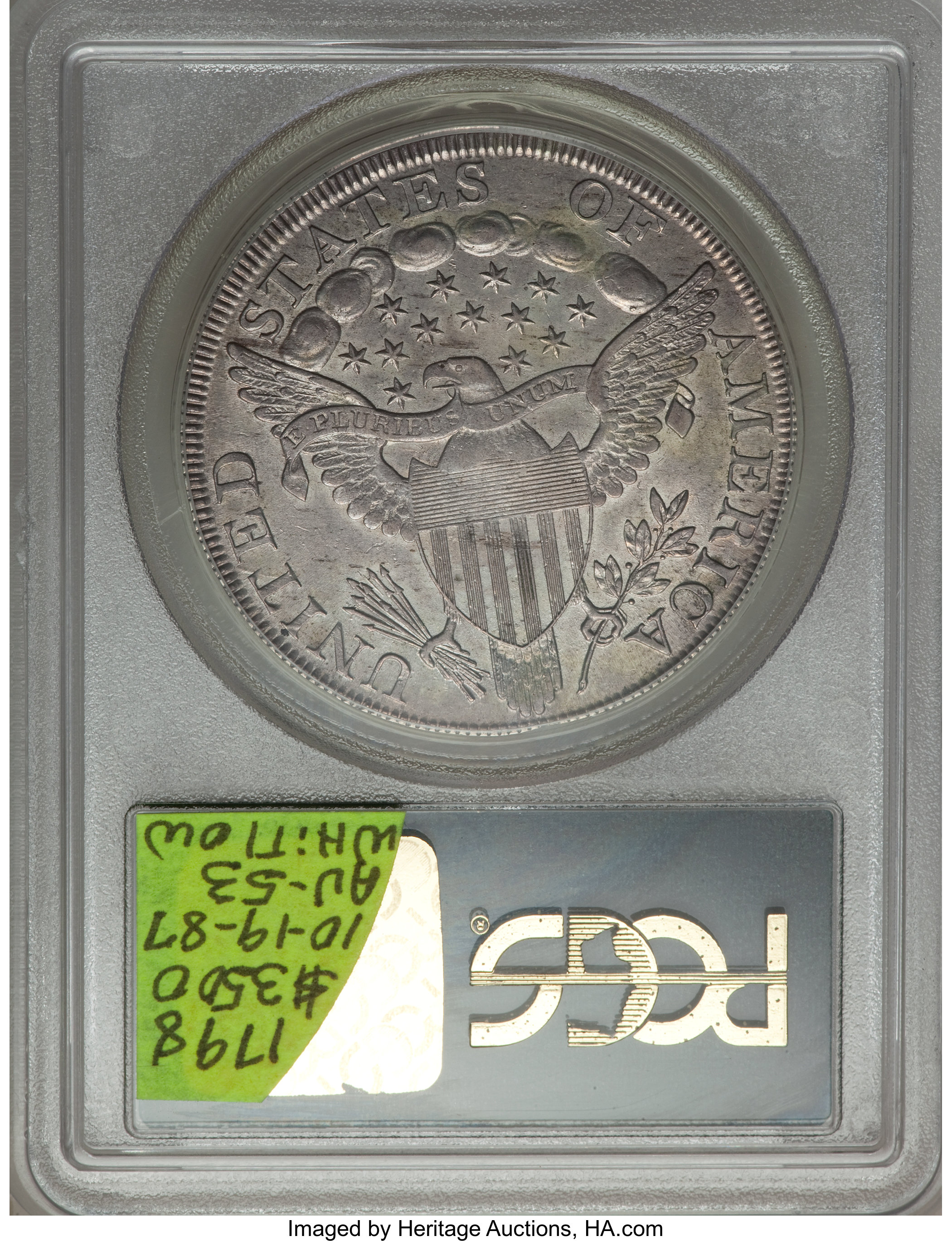 1798 $1  Large Eagle, Pointed 9, 10 Arrows, B-21, BB-107 AU58 thumbnail 2