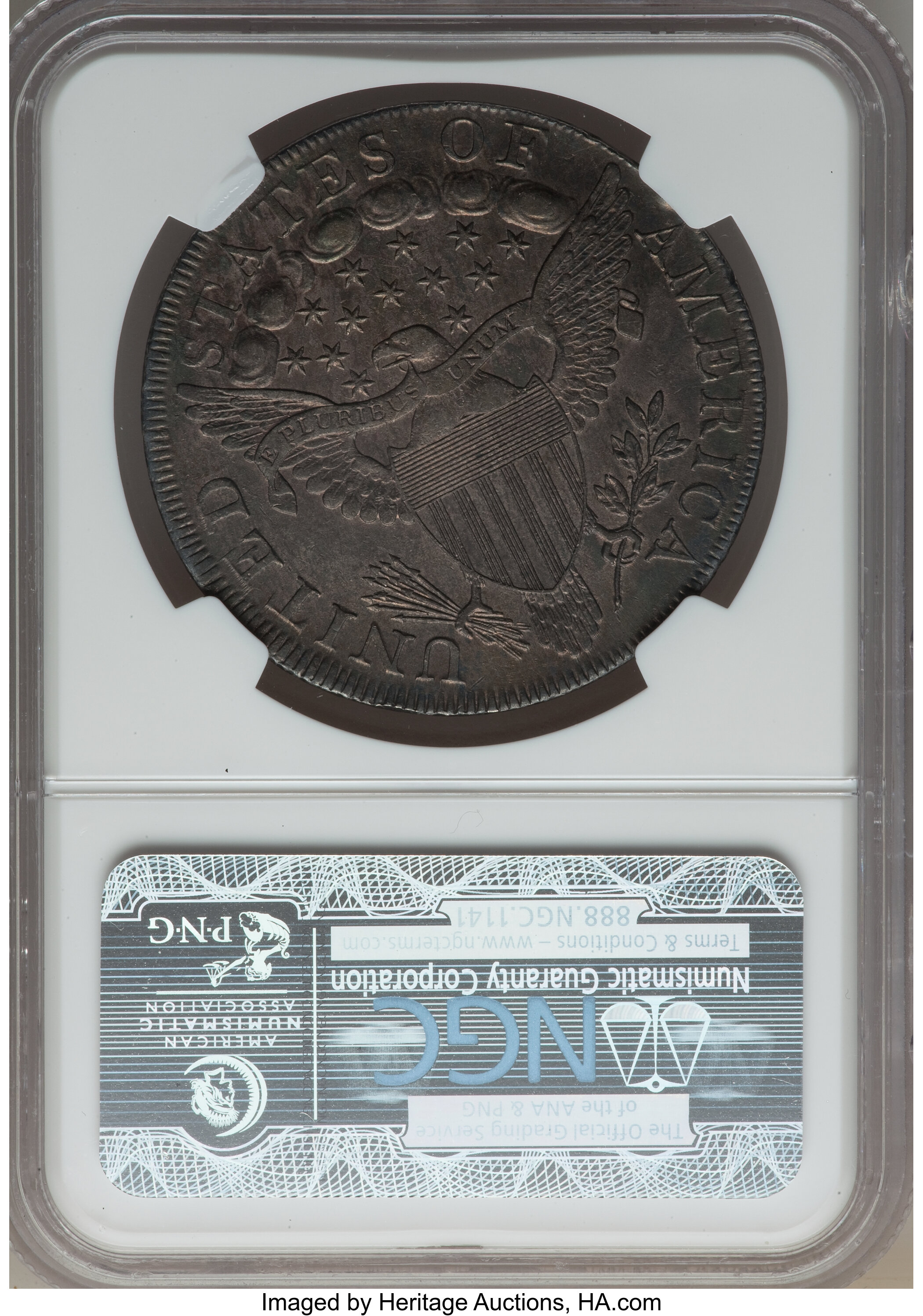 1798 $1  Large Eagle, Pointed 9, Wide Date, B-15, BB-112 AU50 thumbnail 6
