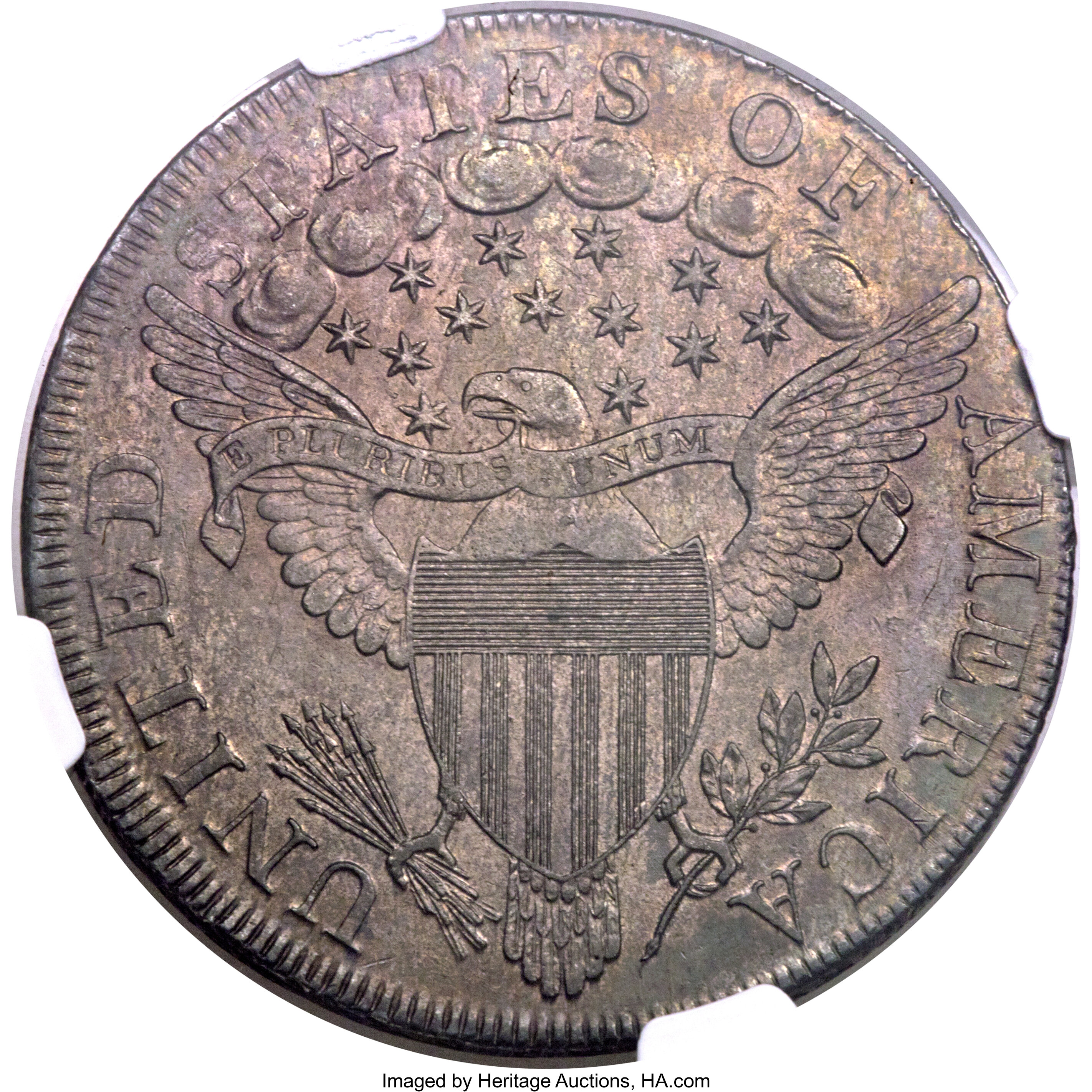 1798 $1  Large Eagle, Pointed 9, Wide Date, B-15, BB-112 AU50 thumbnail 7