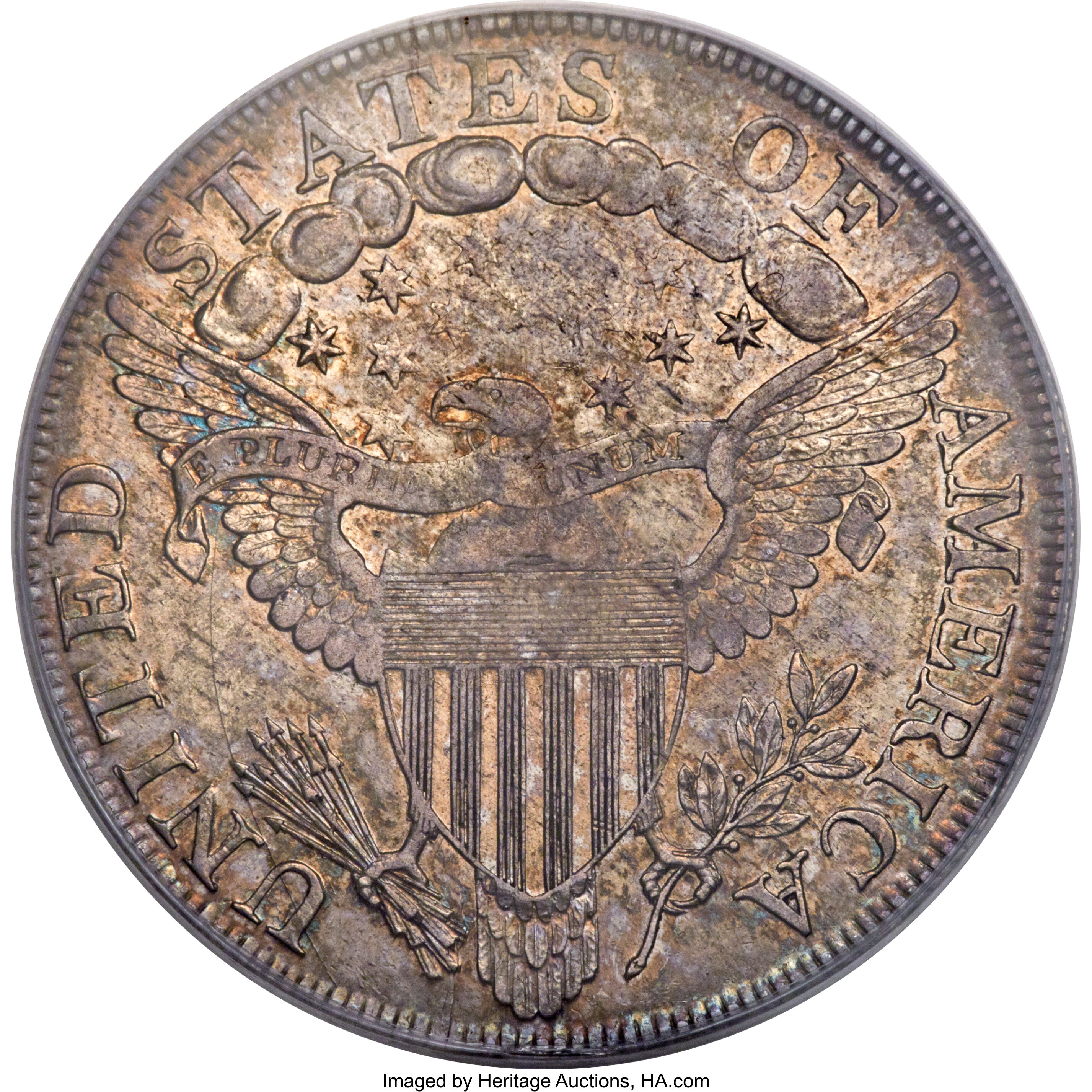1798 $1  Large Eagle, Pointed 9, Close Date, B-28, BB-118 MS63 thumbnail 9