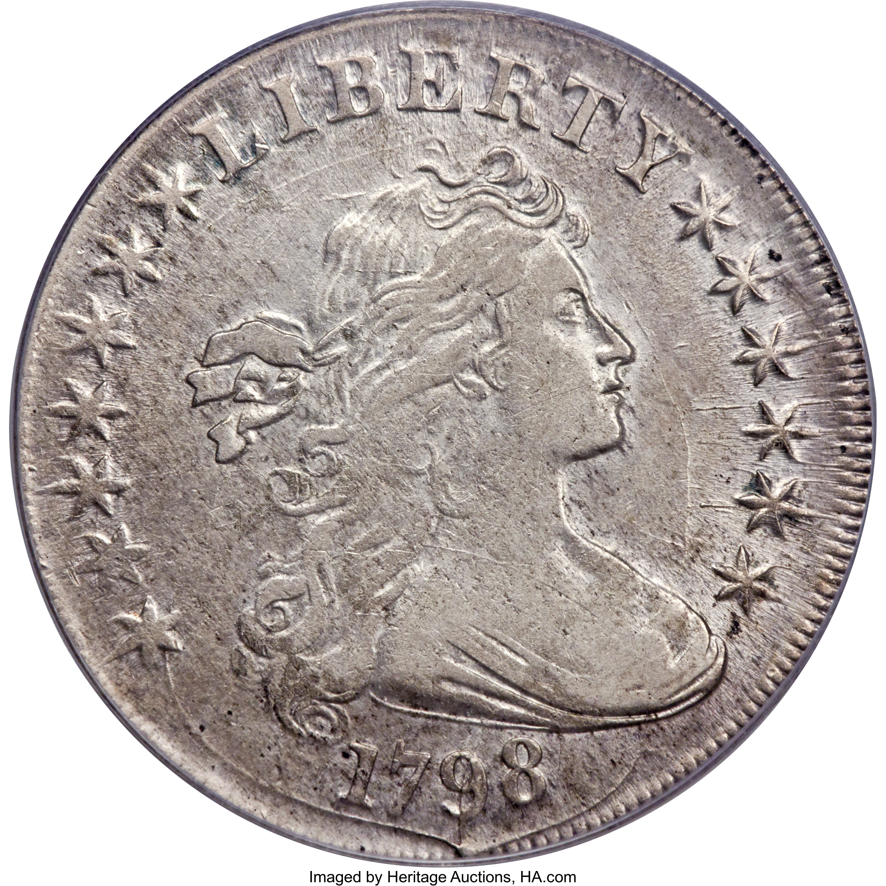 1798 $1 Large Eagle, Pointed 9, Close Date, B-29, BB-119, R.4, XF45 PCGS. ...