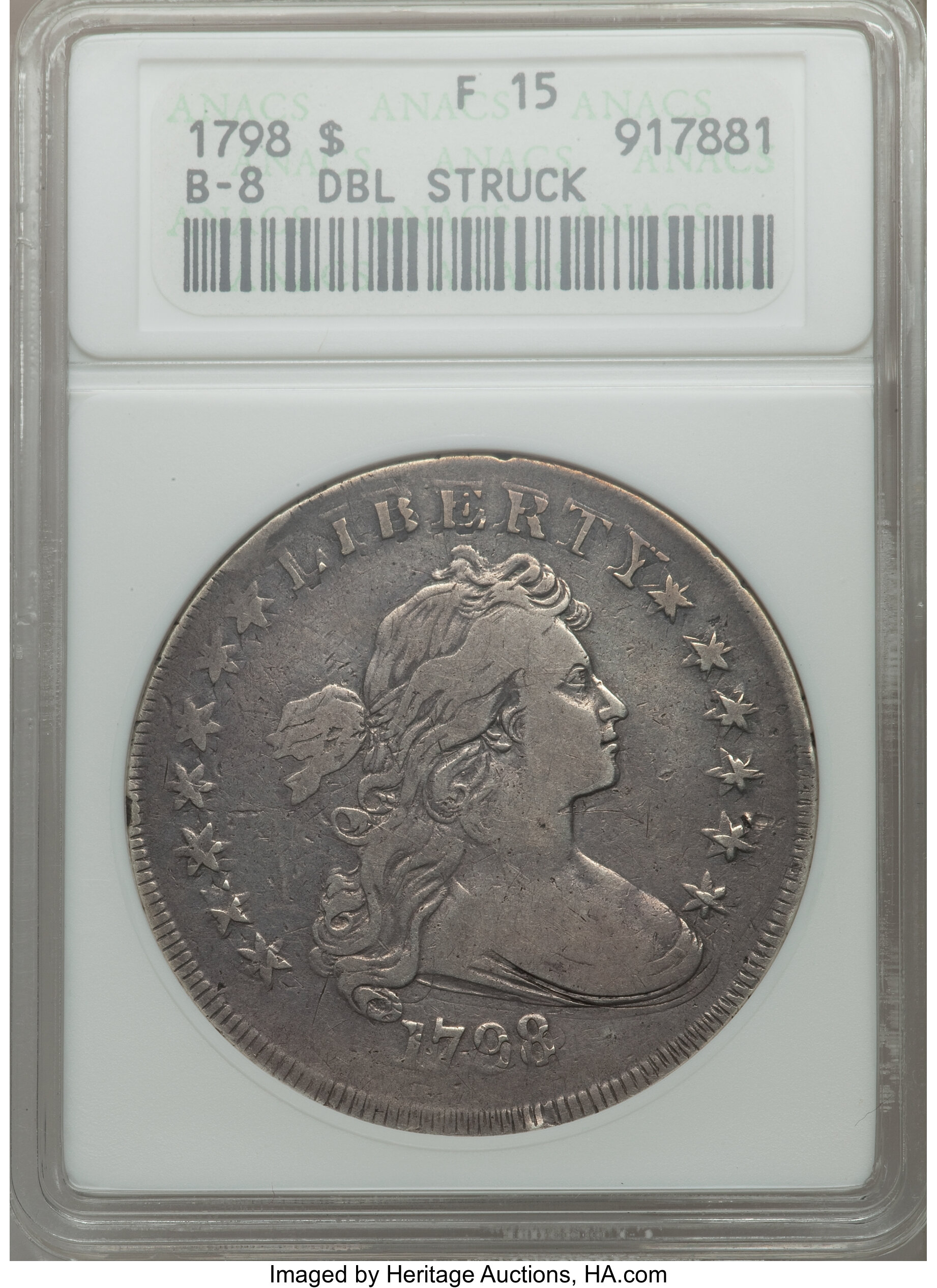 1798 $1  Large Eagle, Pointed 9, 4 Berries, B-8, BB-125 F15 thumbnail 4
