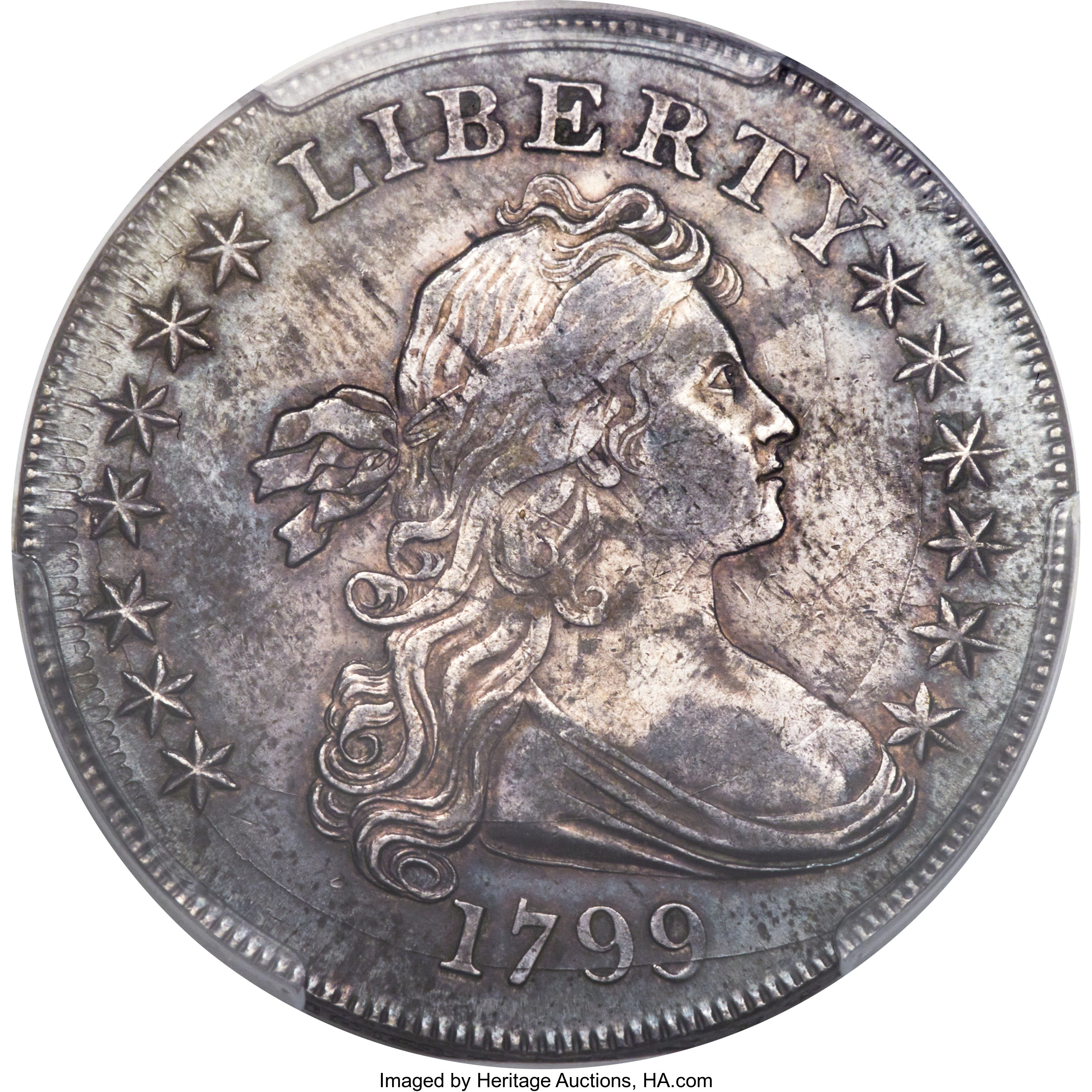 1799 $1  Irregular Date, 15 Stars, B-4, BB-153 AU55 thumbnail 11