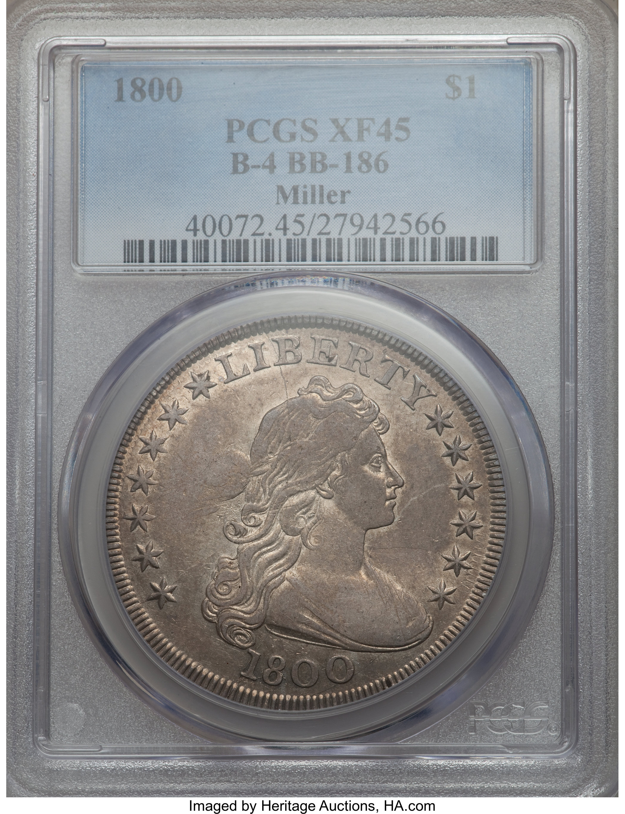 1800 $1  B-4, BB-186 VF35 CAC thumbnail 17