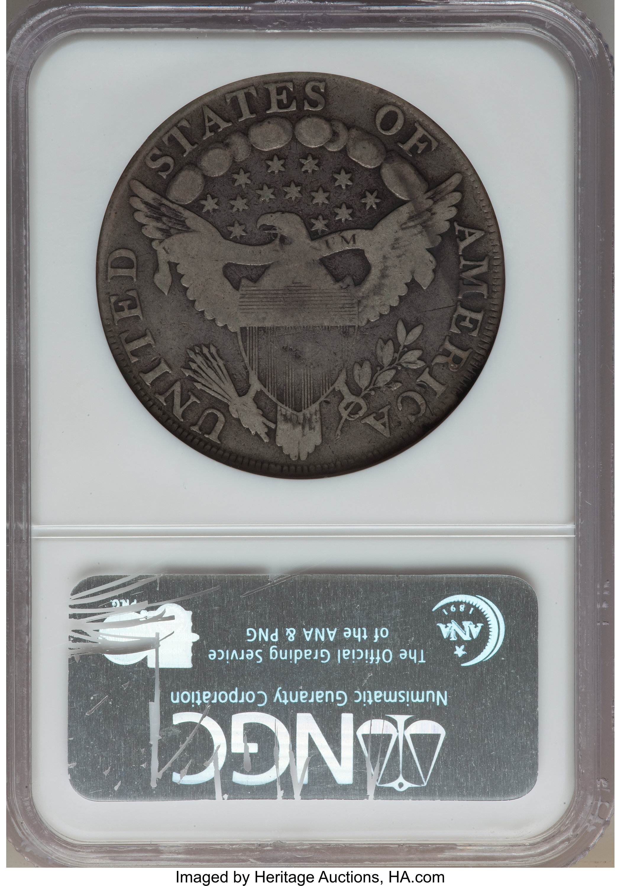 1798 $1  Large Eagle, Knob 9, 4 Vertical Lines, B-7, BB-95 VG10 thumbnail 2