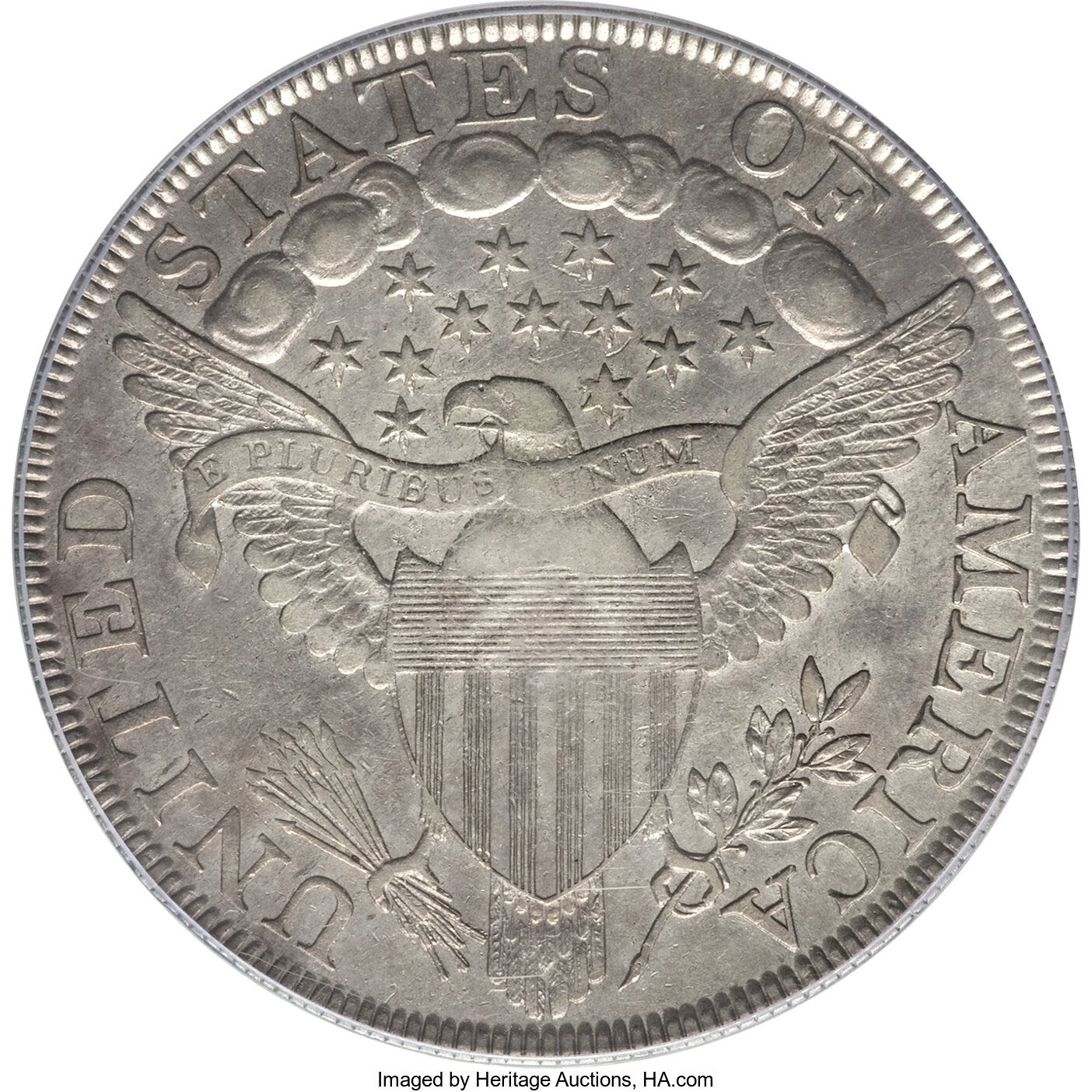 1798 $1  Large Eagle, Pointed 9, Wide Date, B-22, BB-104 AU50 CAC thumbnail 25