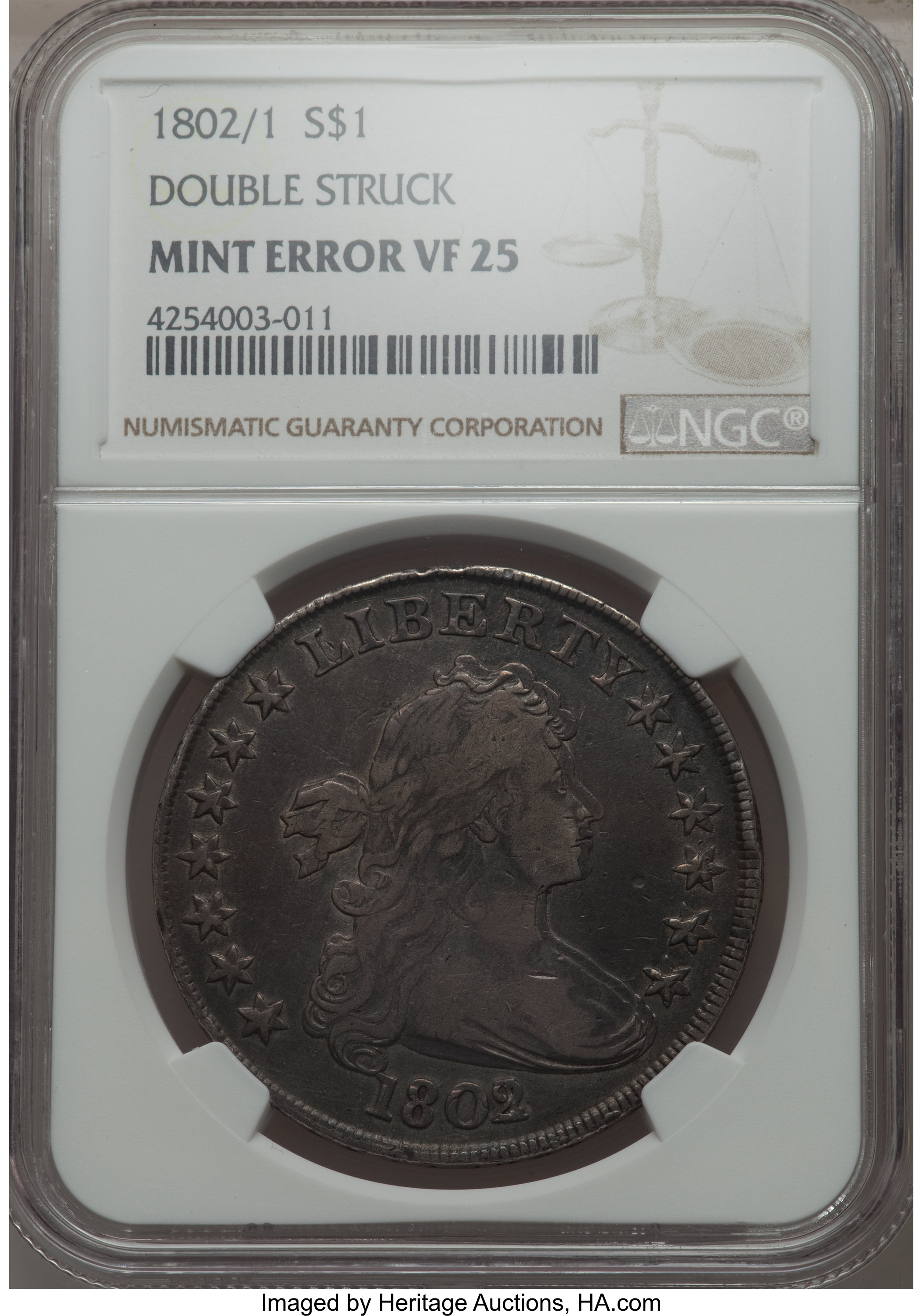 1802/1 $1  Narrow Date, B-4, BB-232 VG10 thumbnail 21